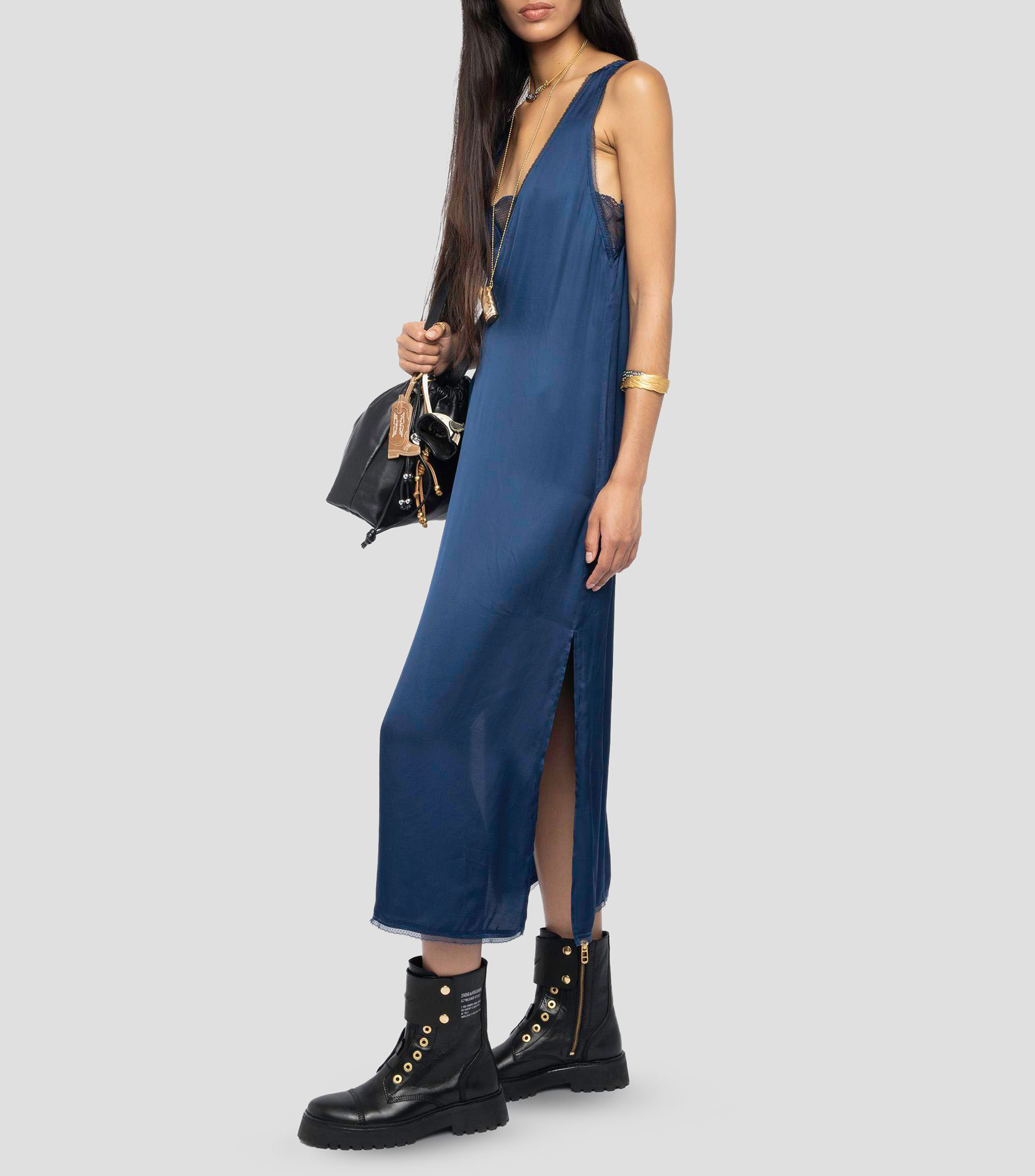 Vestido Midi liso Mujer