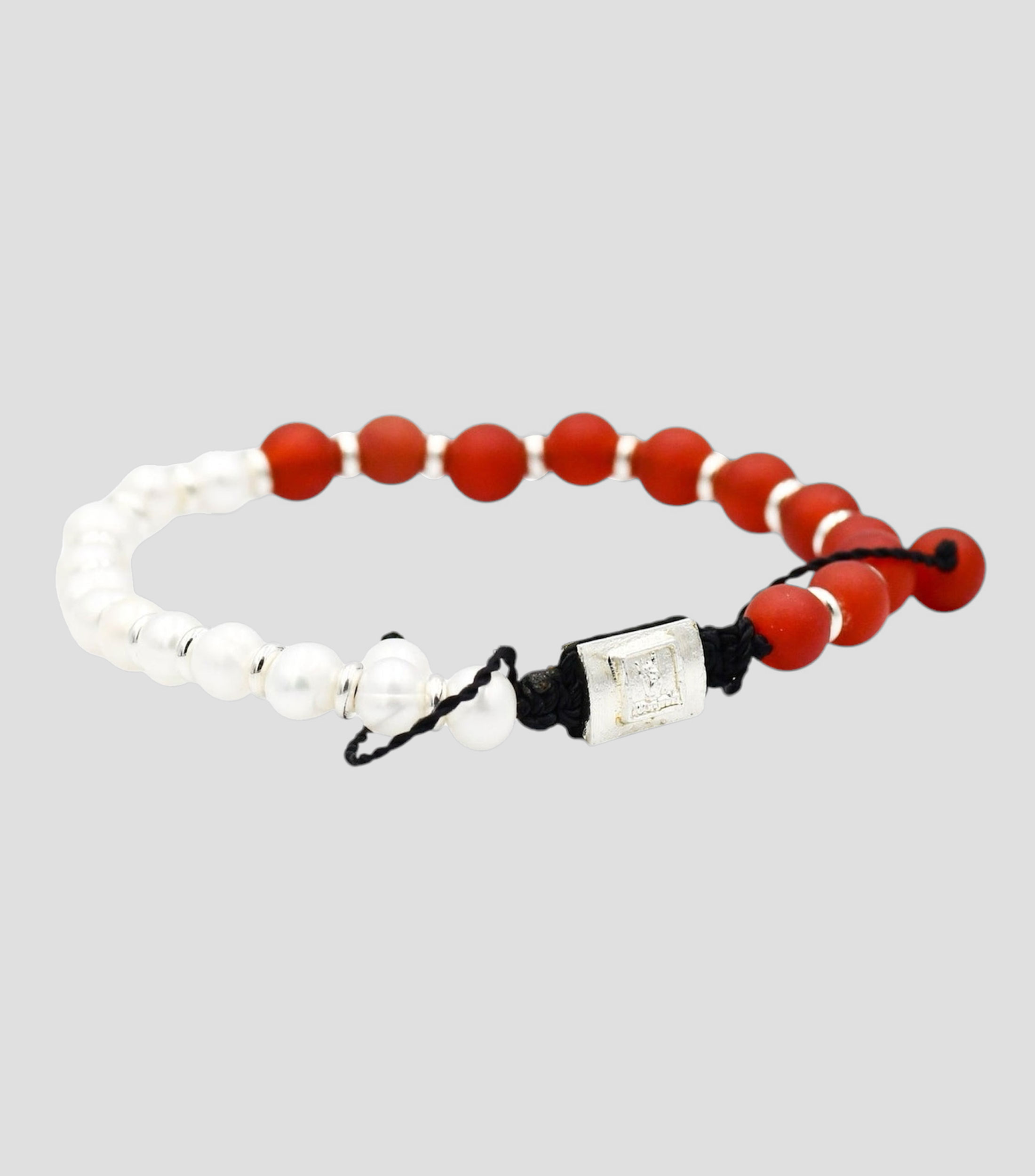 Pulsera con Perla y Cornalina Mujer