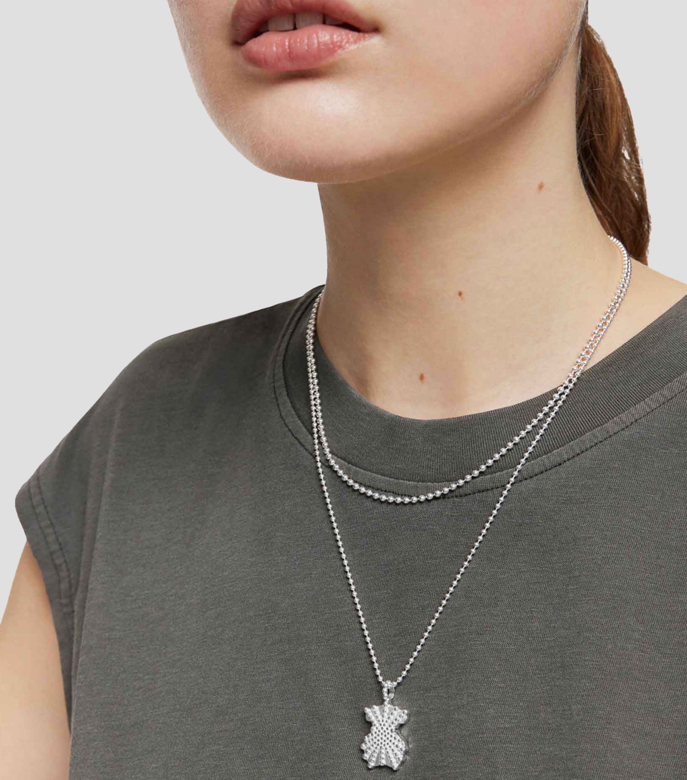 Dije con forma de oso en plata Grain Mujer