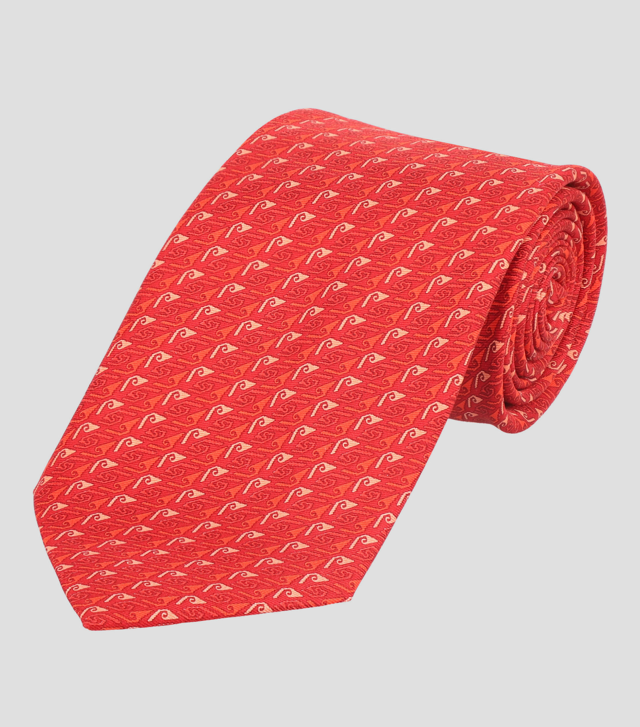 Corbata ancha en seda Mitla Grecas rojas