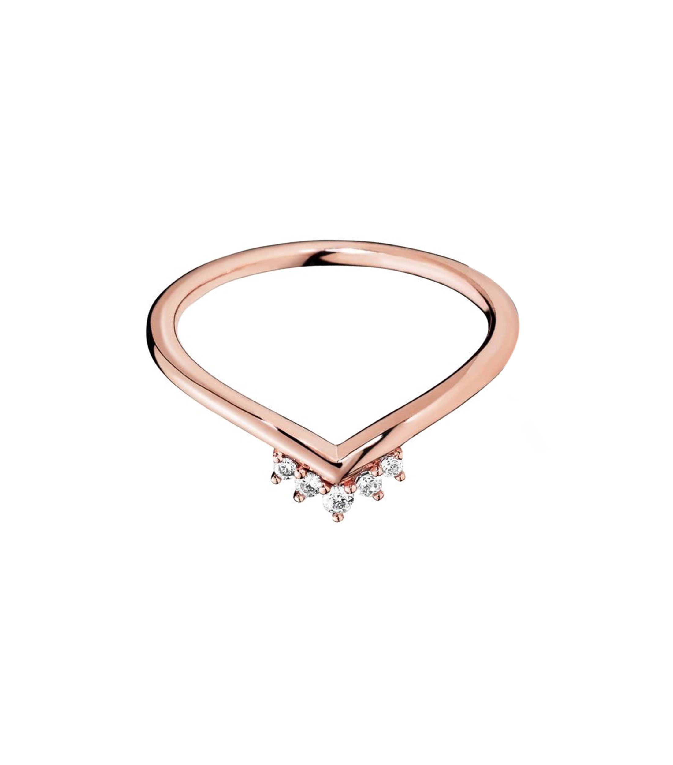 Pandora Anillo en chapa de oro rosa 14 Kilates con incrustaciones ...