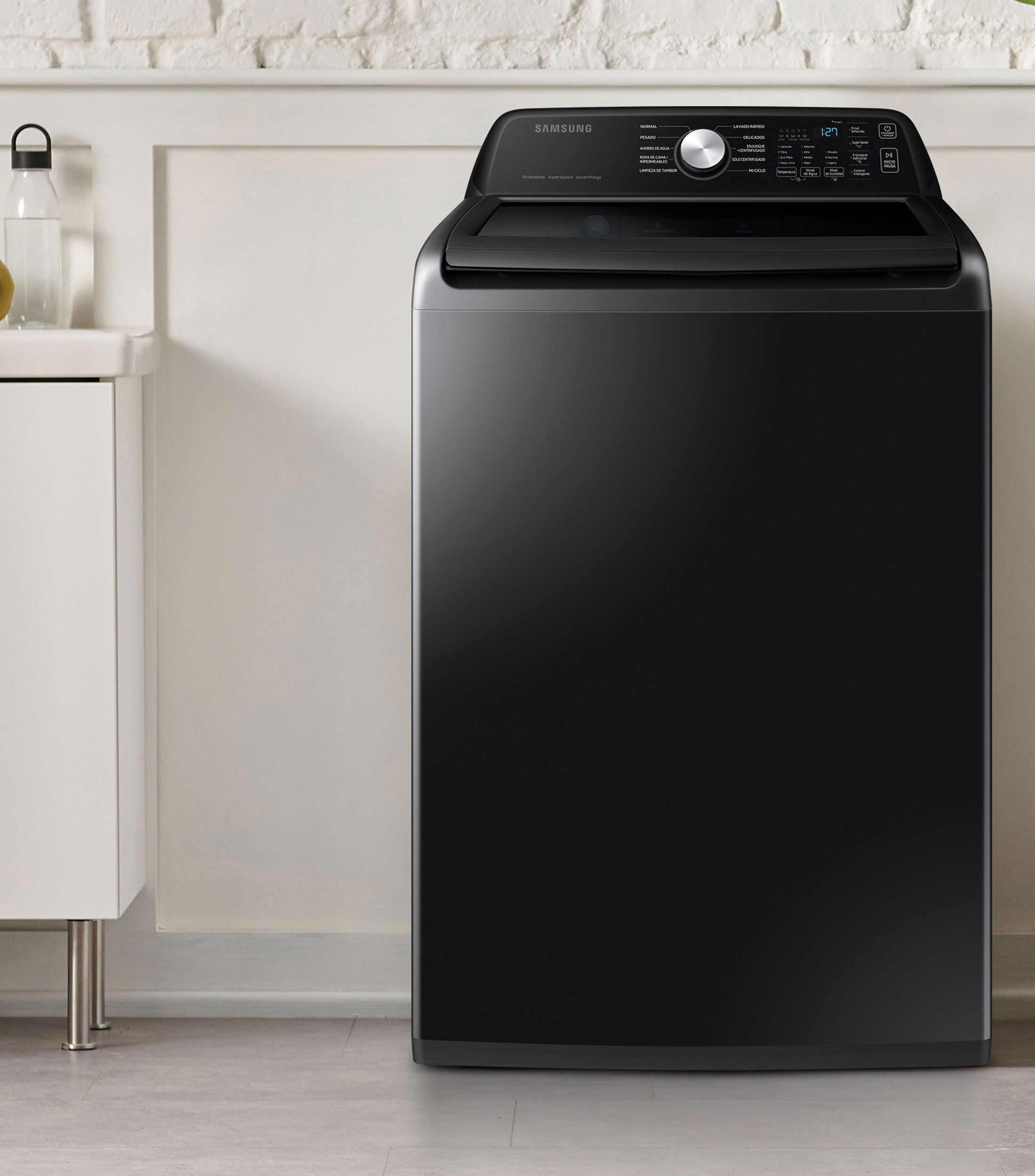 Lavadora Automática, 23 Kg, WA23C3554GV-AX de carga superior negra