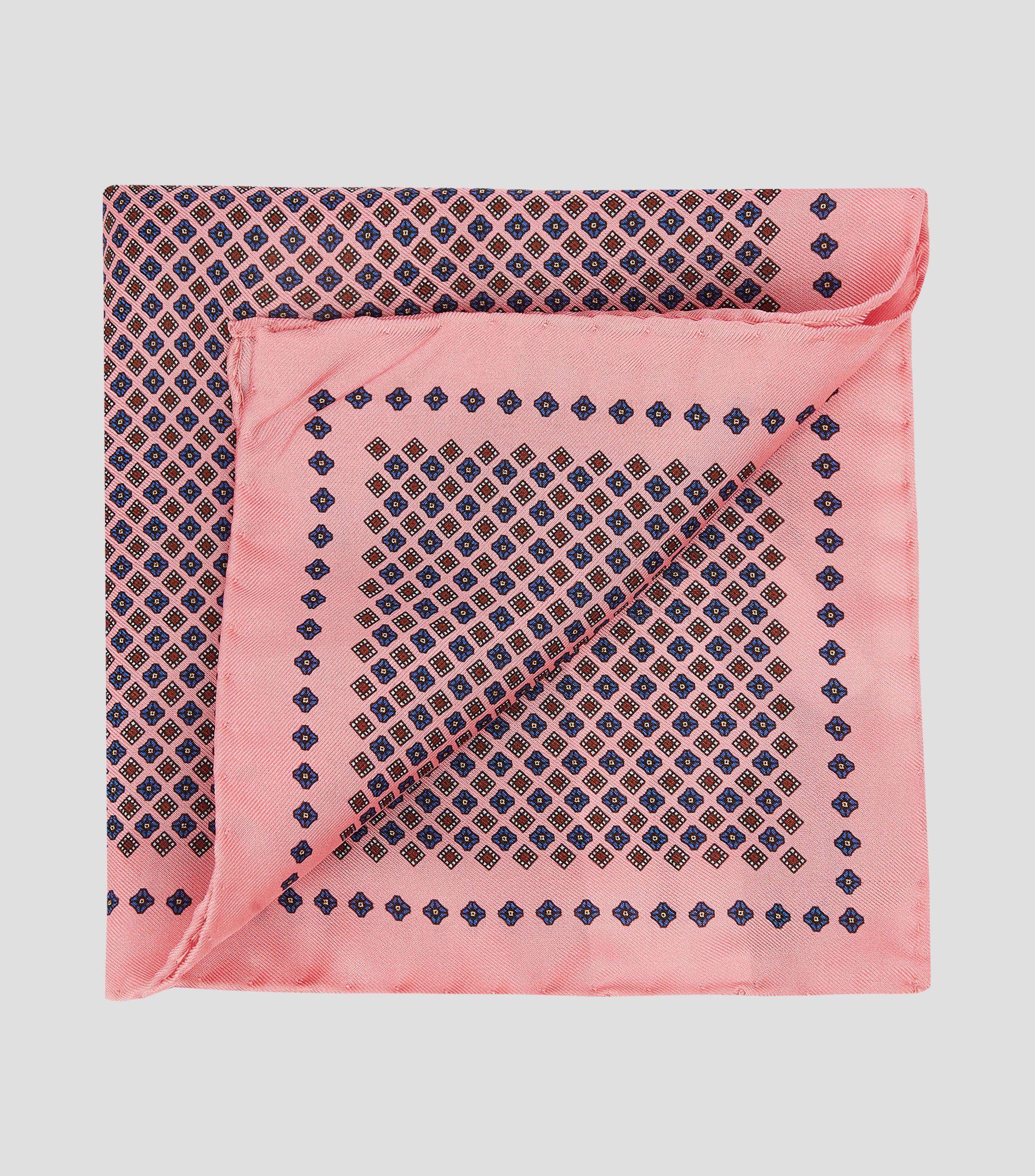 Pañuelo en seda rosa estampado Hombre