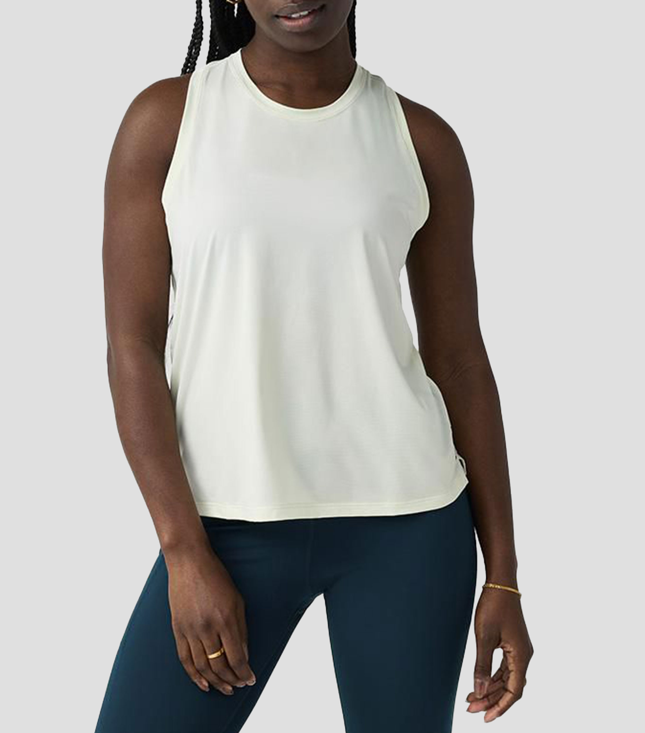 Tank para correr Luminary cuello redondo sin mangas lisa Mujer