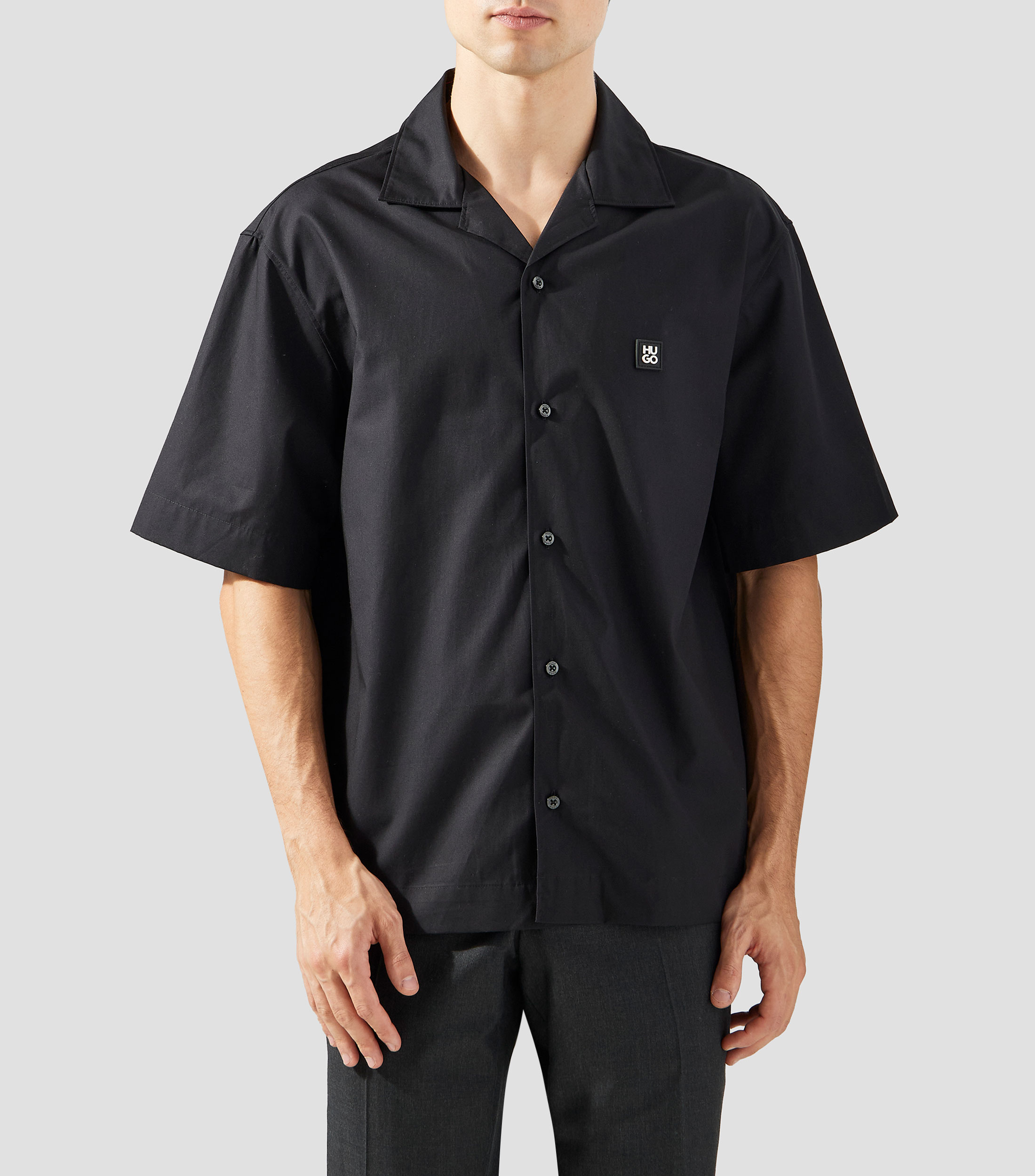 Camisa oversized fit en algodon con tacto de papel Hombre