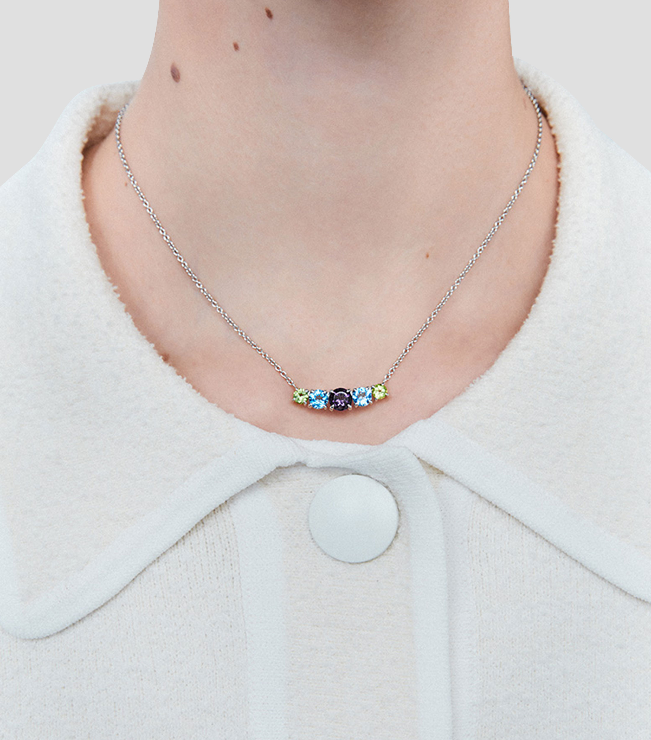 Collar en Plata .925 con Amatista y Topacios Mujer