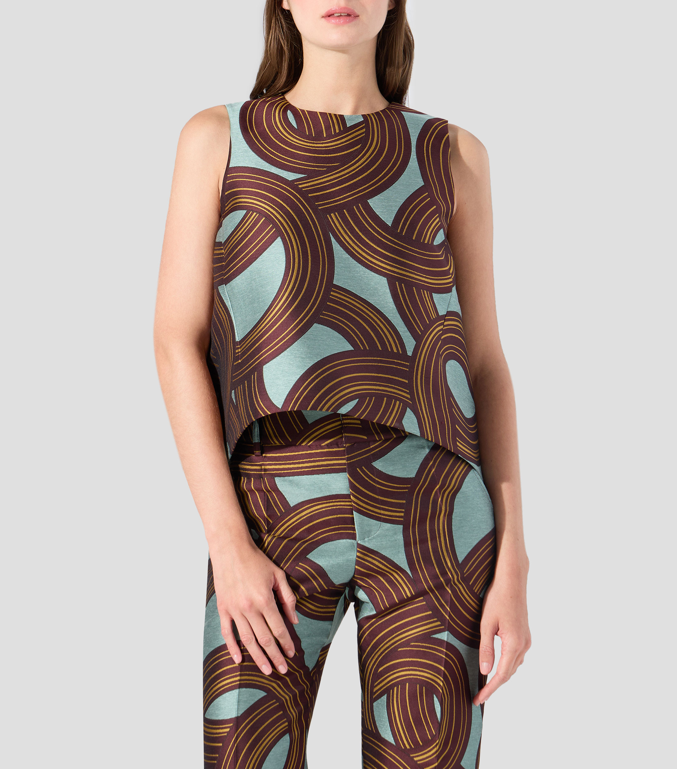 Blusa estampada sin mangas Mujer