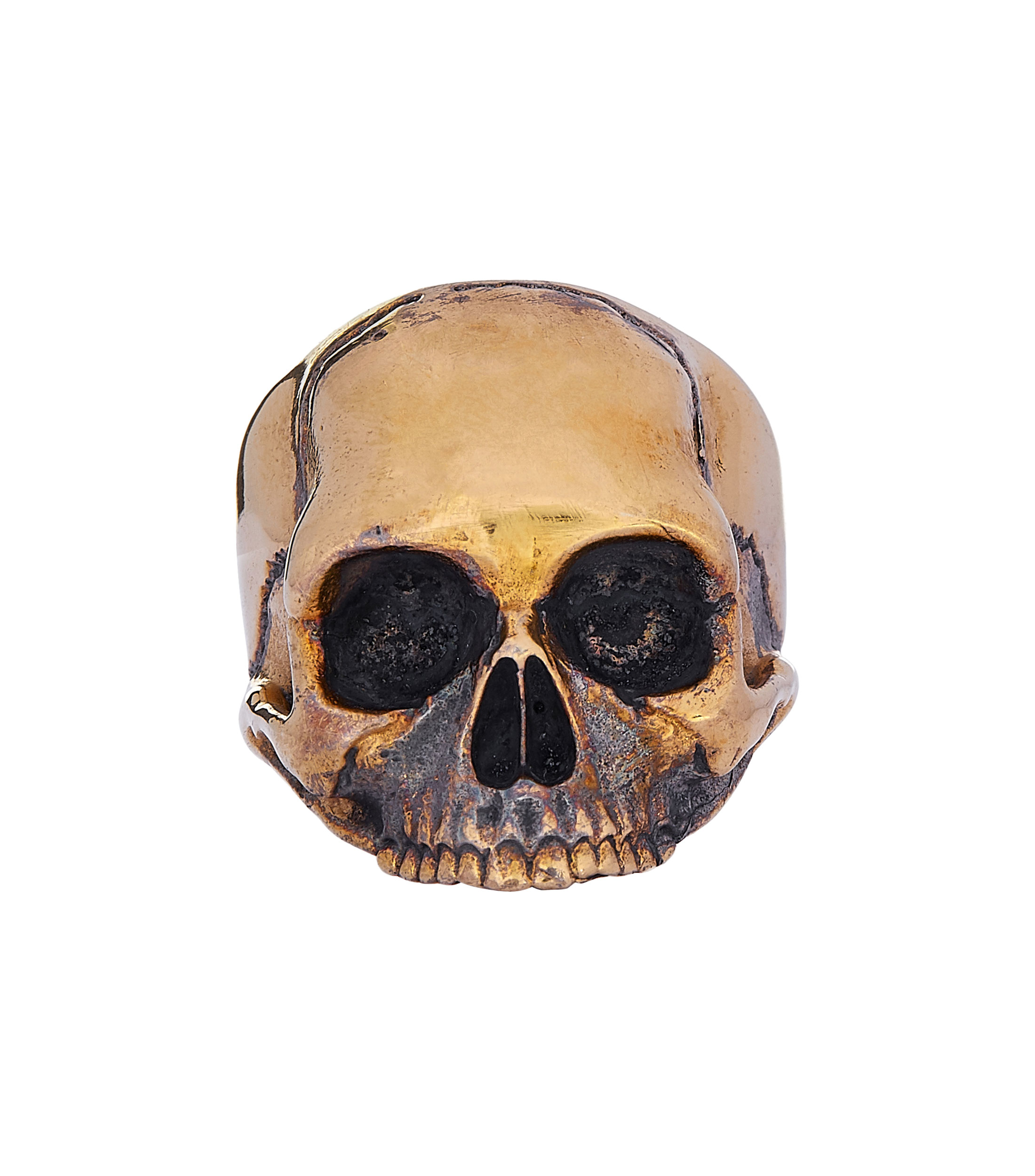 Anillo en plata .925 Anatomic Small Half Golden Skull Talla 20 Hombre