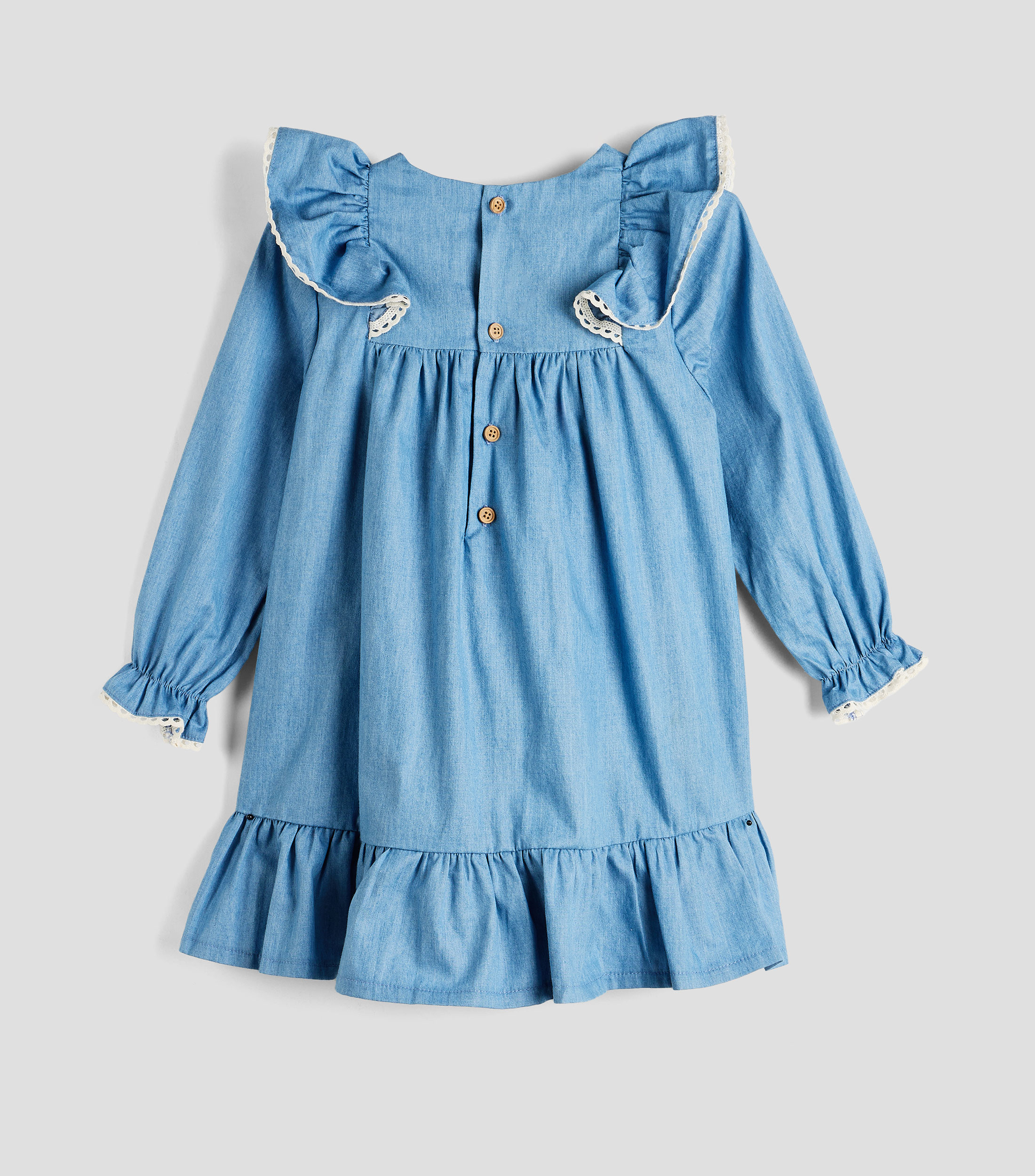 Vestido con manga larga liso Bebé
