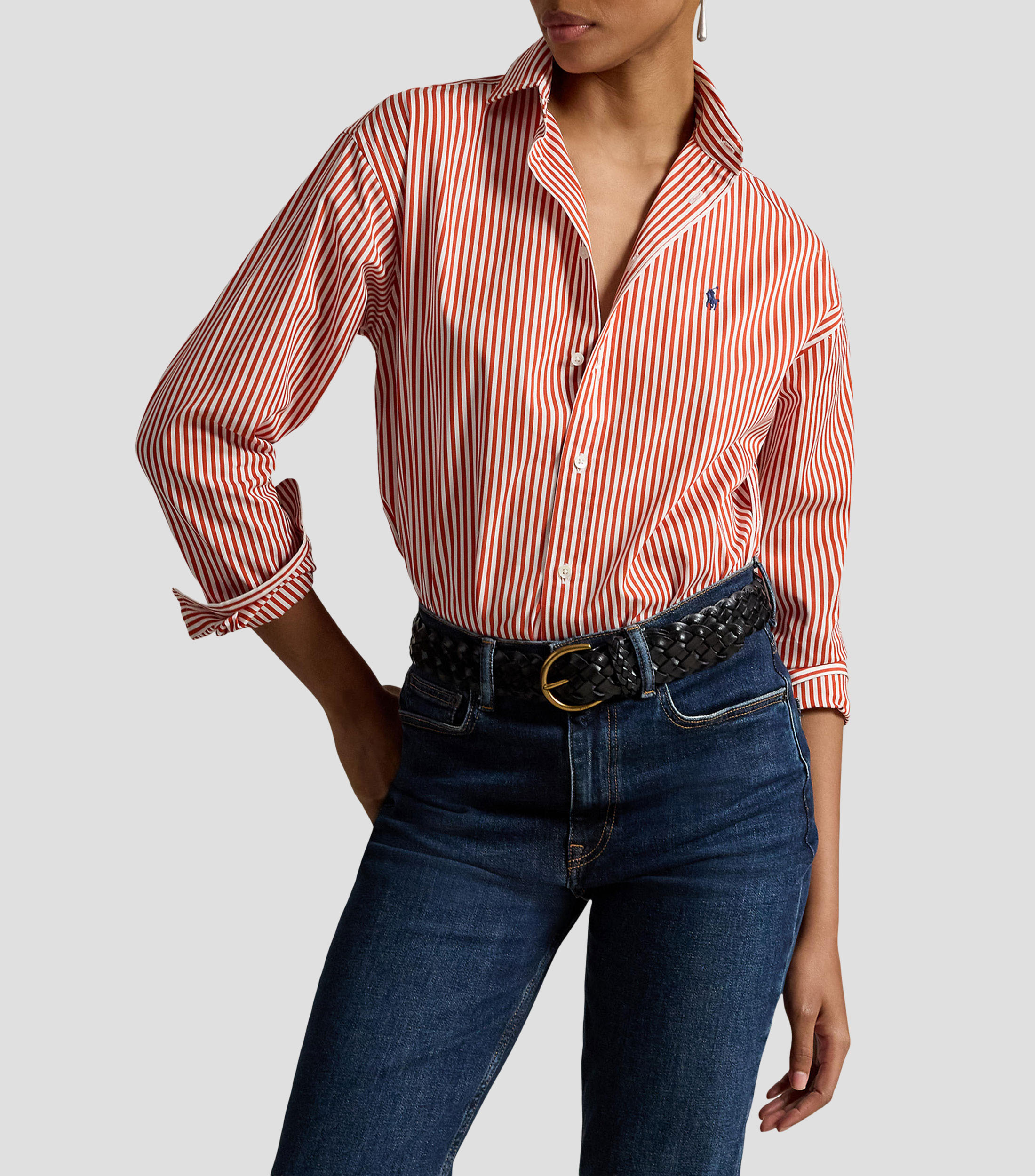 Camisa de rayas manga larga Mujer