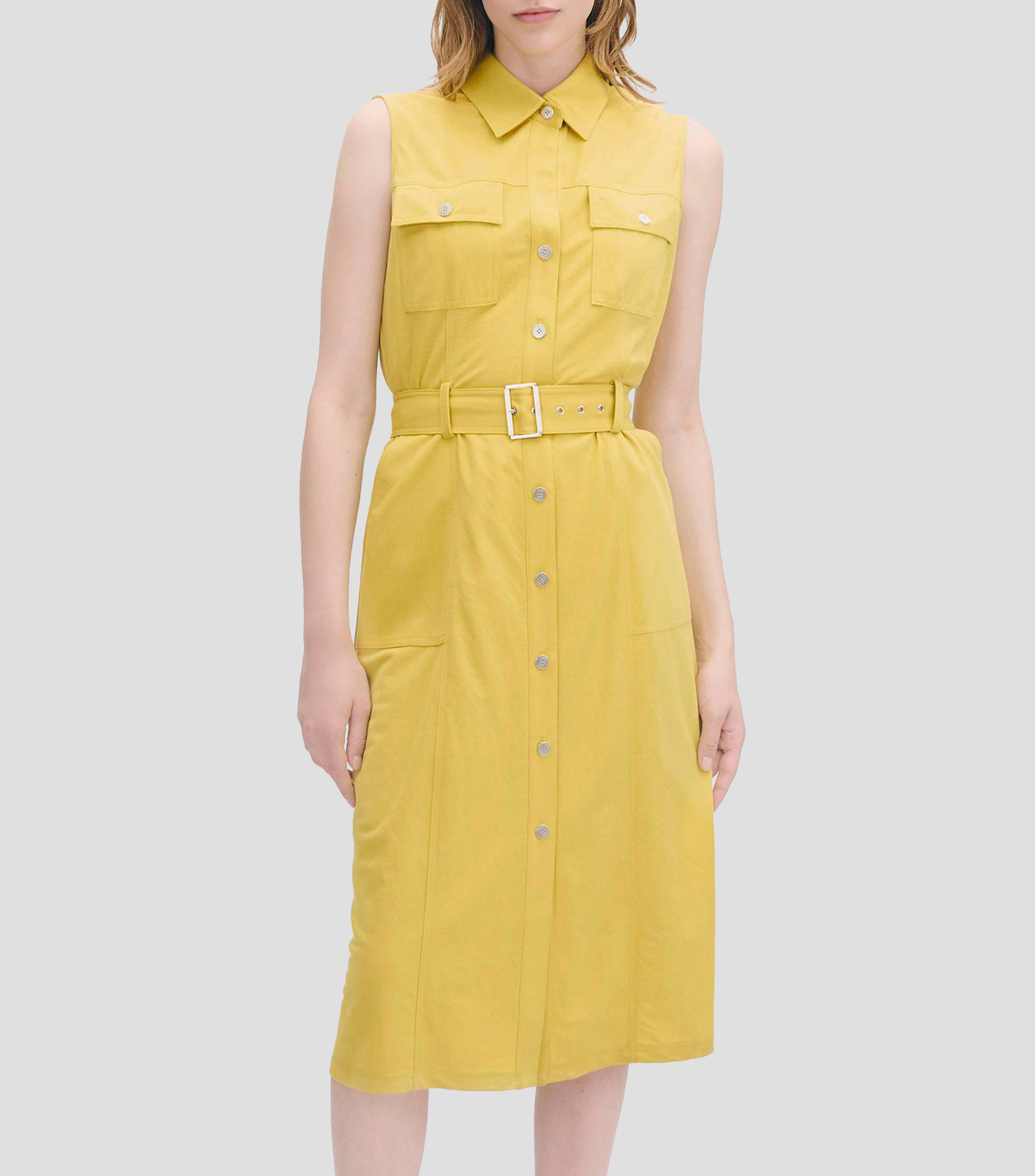 Vestido camisero linea A con banda Mujer
