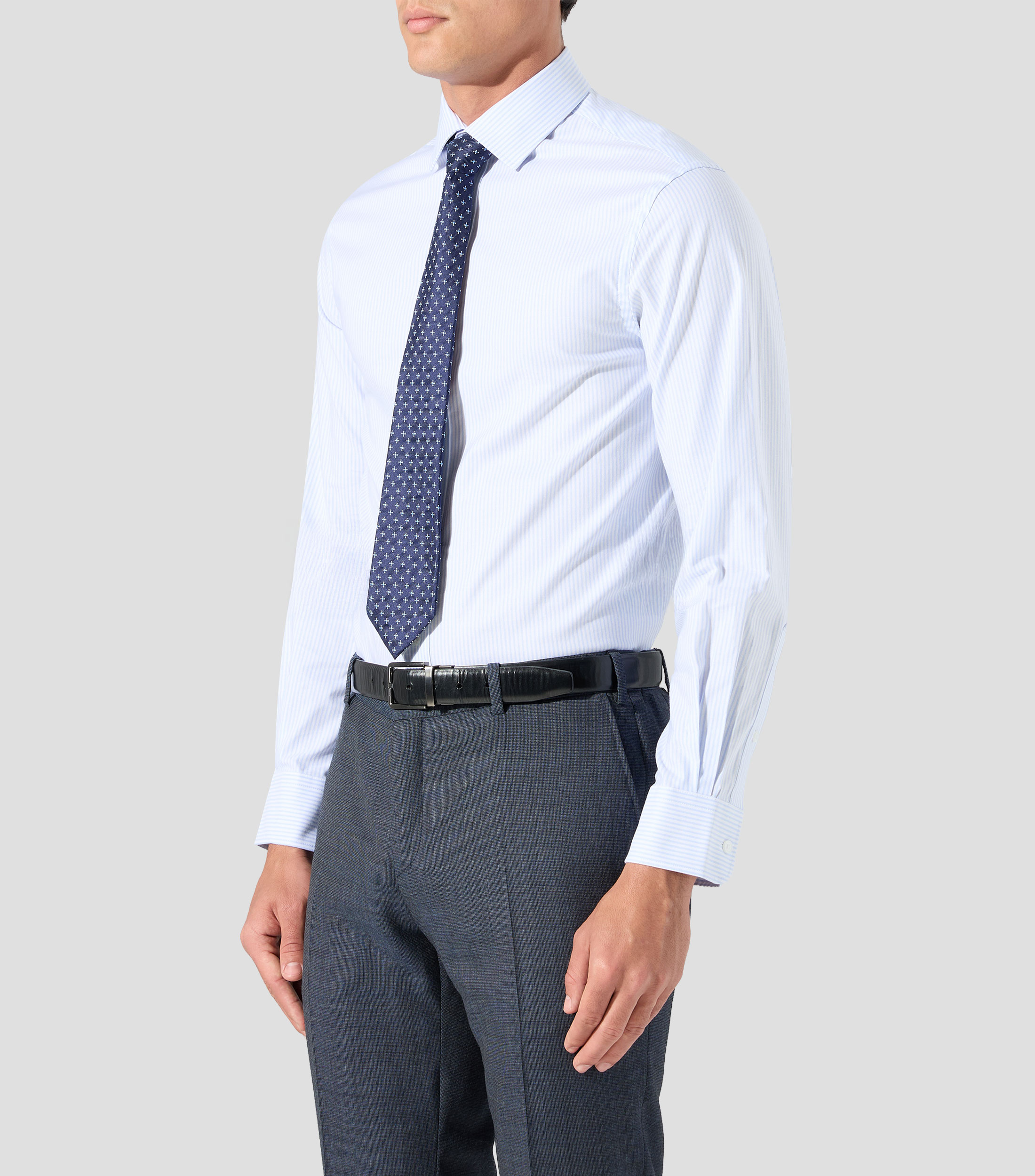 Camisa a rayas manga larga Hombre