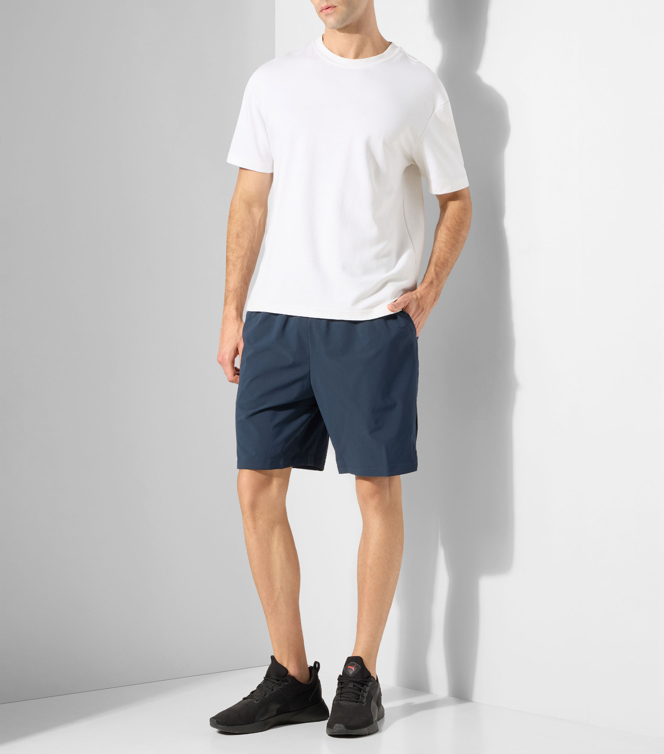 Short para correr liso Hombre