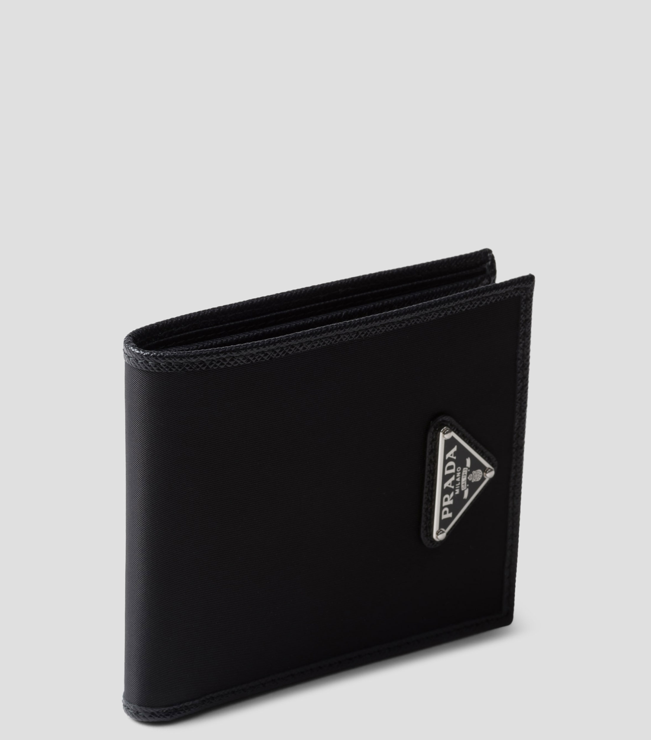 Cartera bifold de renylon lisa Hombre