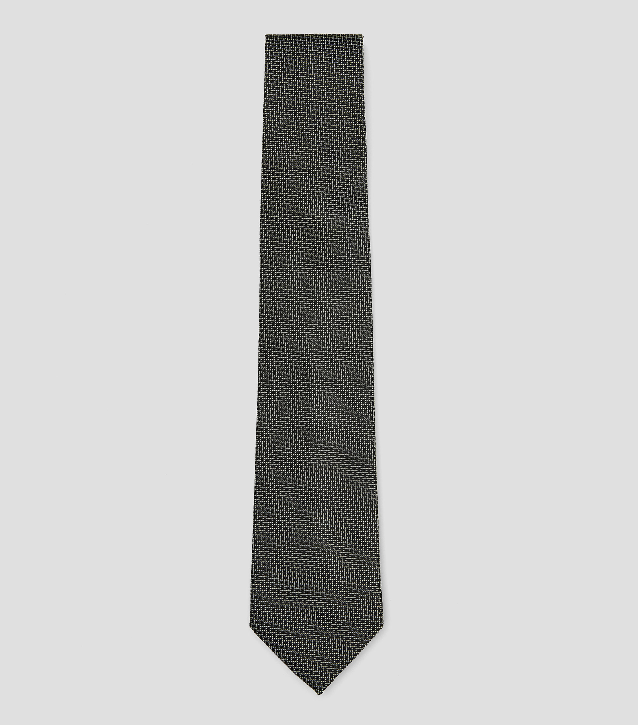 Corbata ancha en seda negro estampada Torino