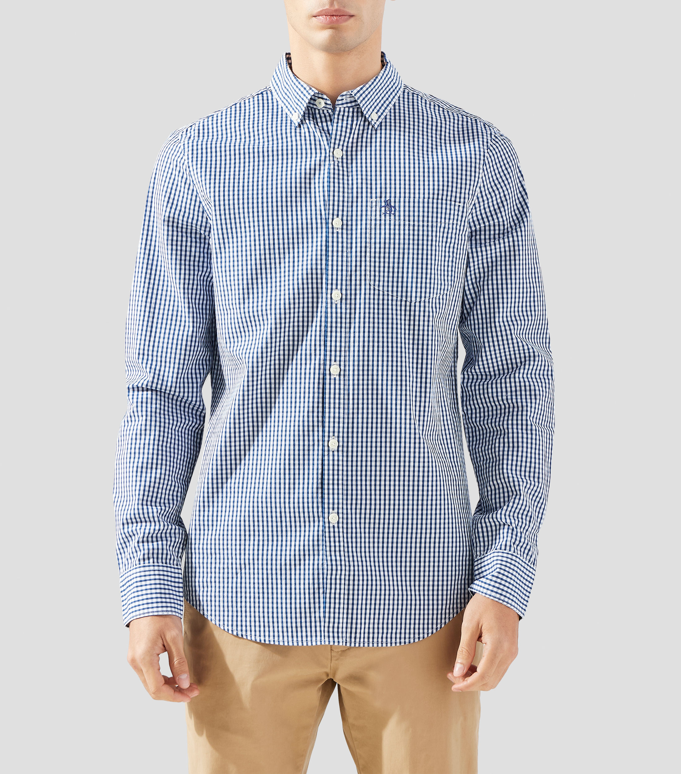 Camisa de cuadros manga larga Hombre