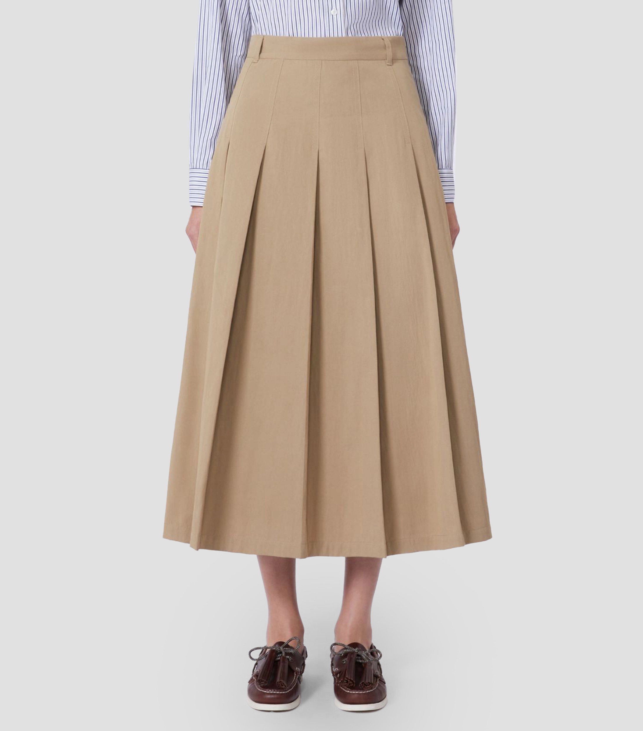 Falda midi de corte A lisa Mujer