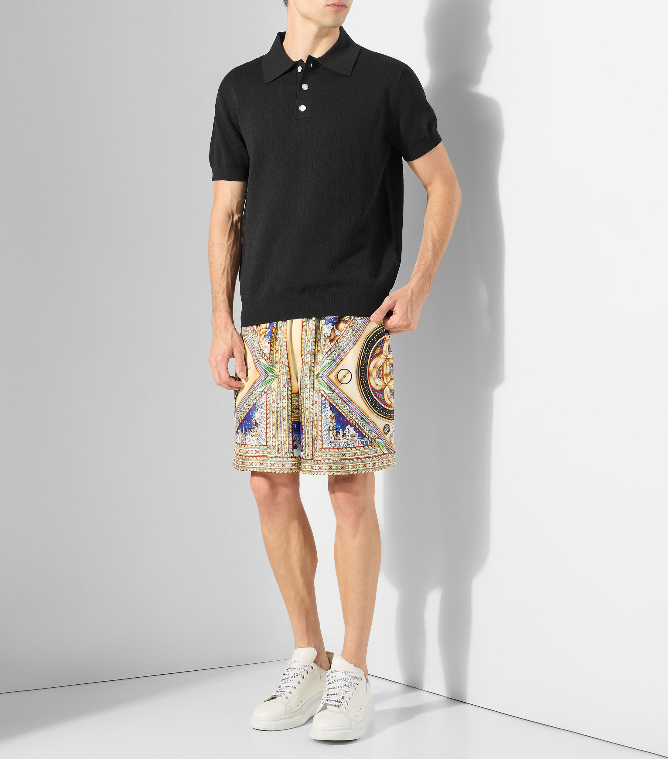 Playera tipo polo con manga corta lisa Hombre