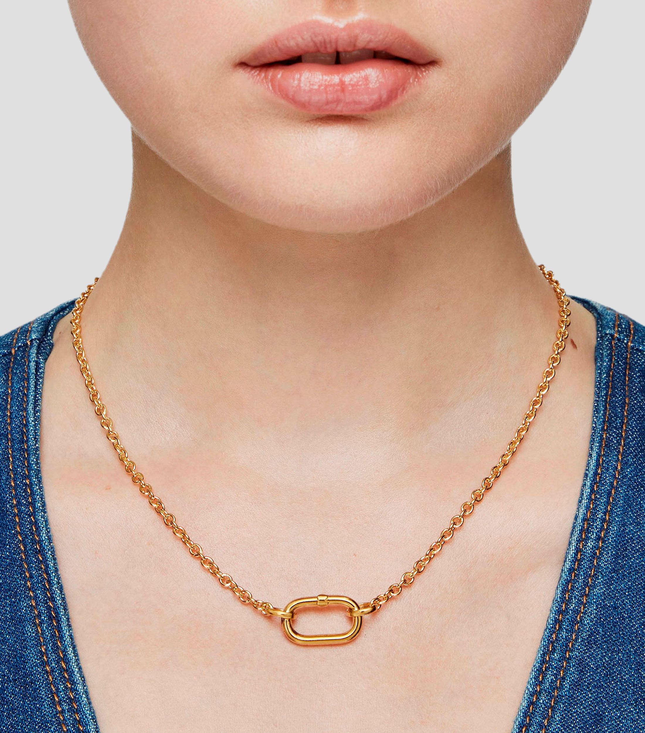 Anilla mediana en plata Hold Oval Mujer