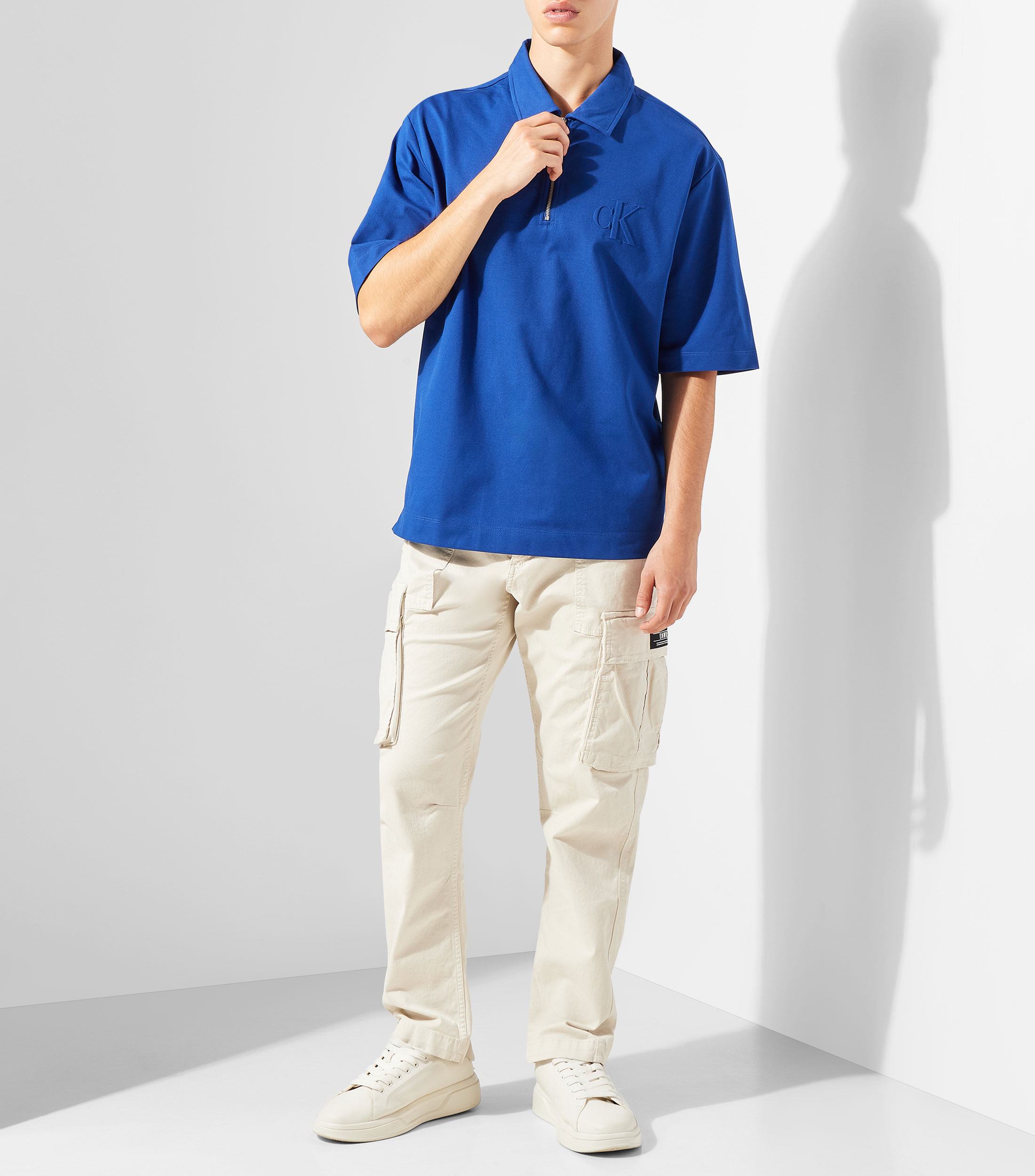 Playera polo manga corta lisa Hombre