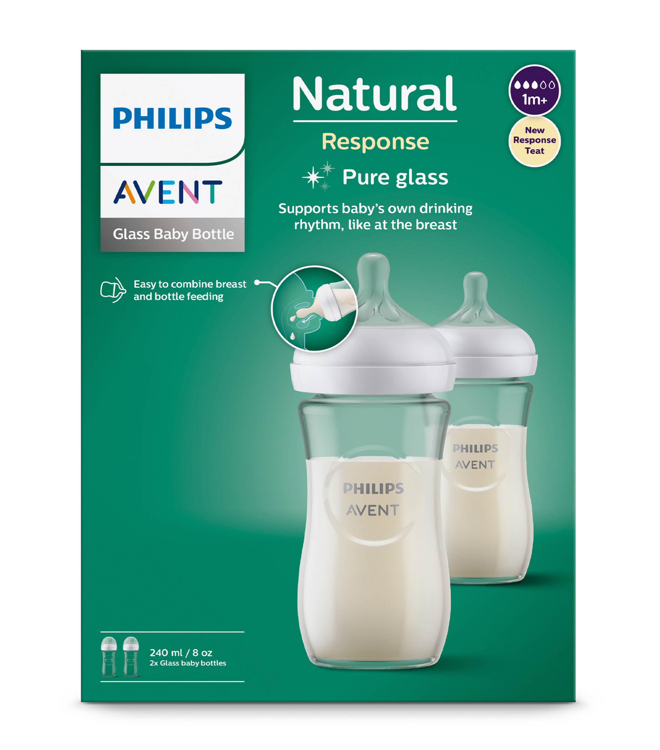 Set 2 Biberones Natural Response en Vidrio