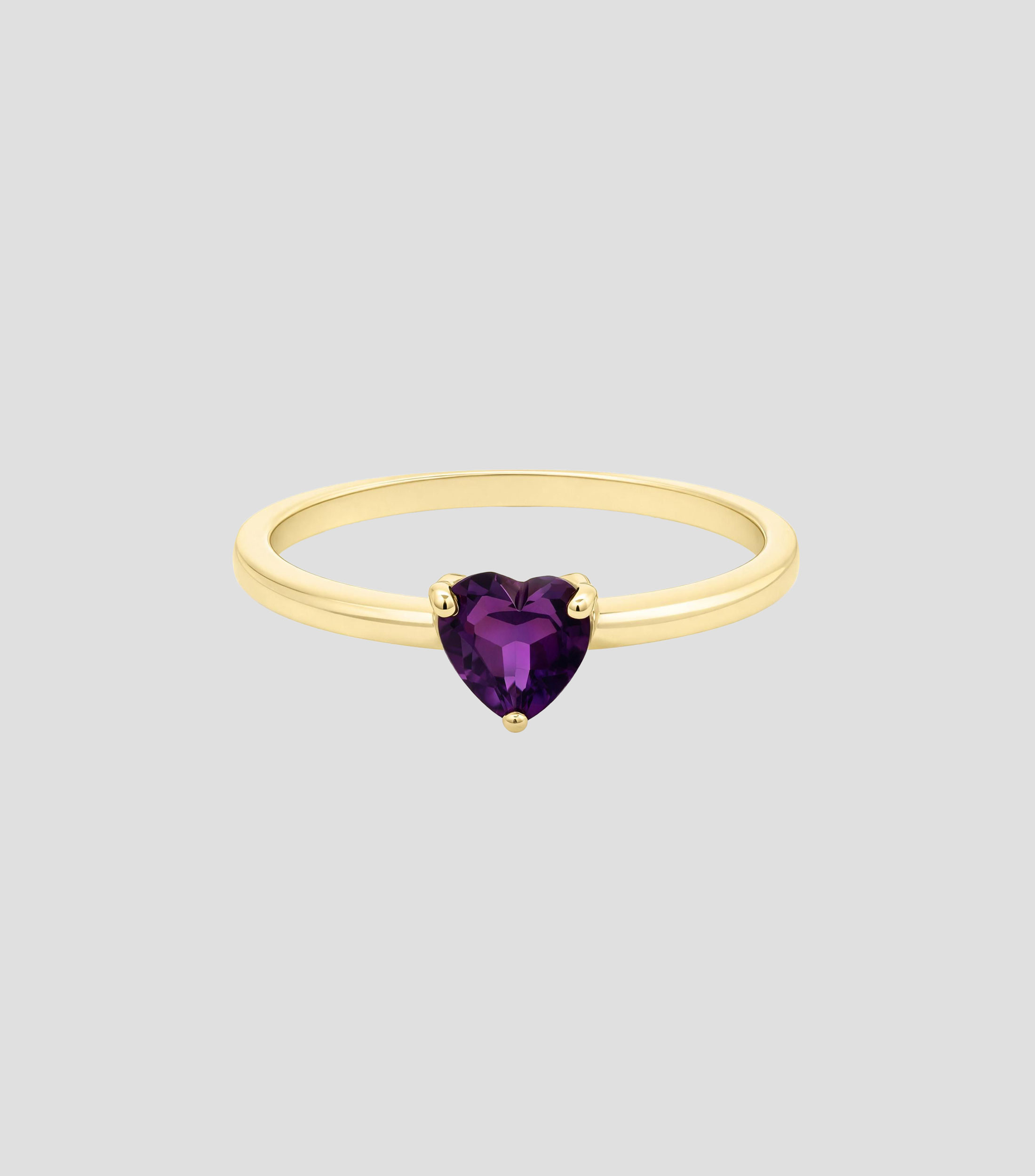 Anillo en Oro amarillo de 14 kilates con amatista Mujer