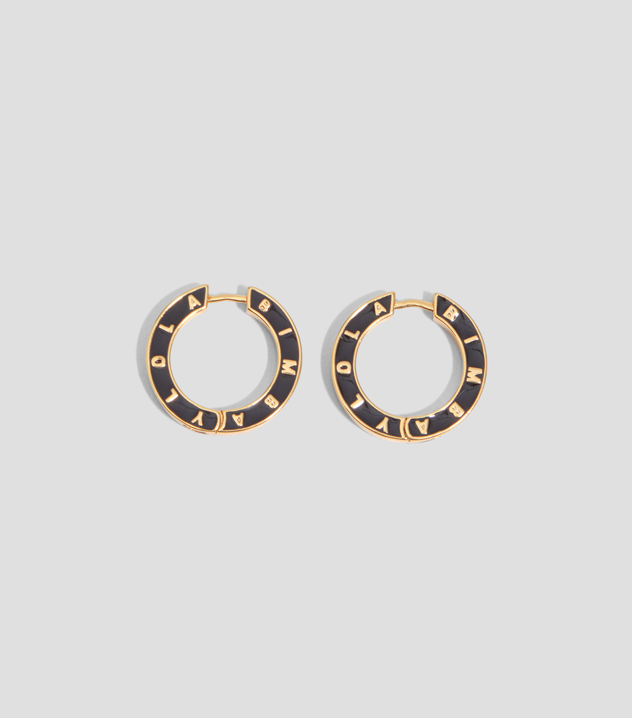 Pendientes aro logo negro Mujer