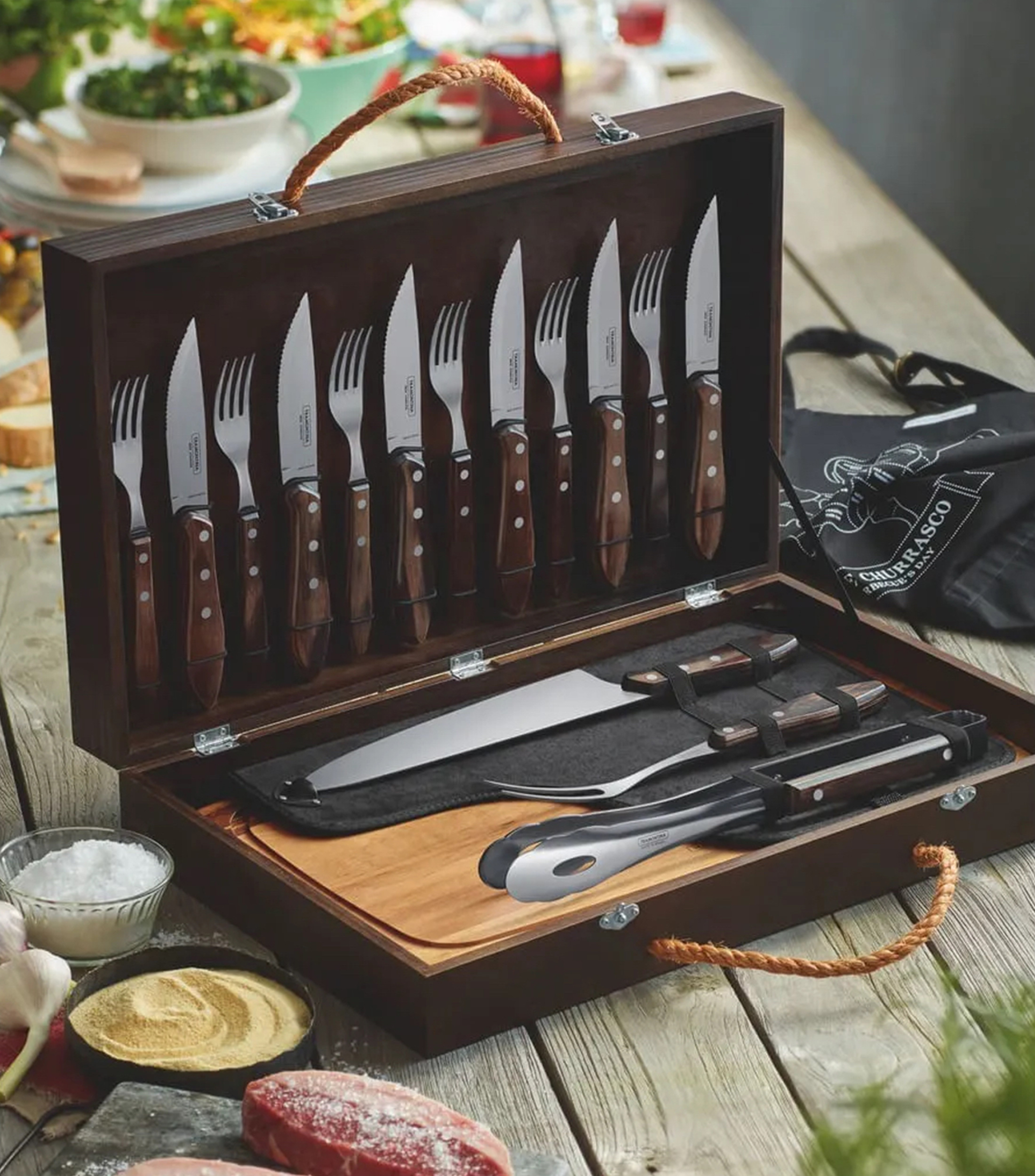 Kit Para Asado Churrasco 17 Pzas