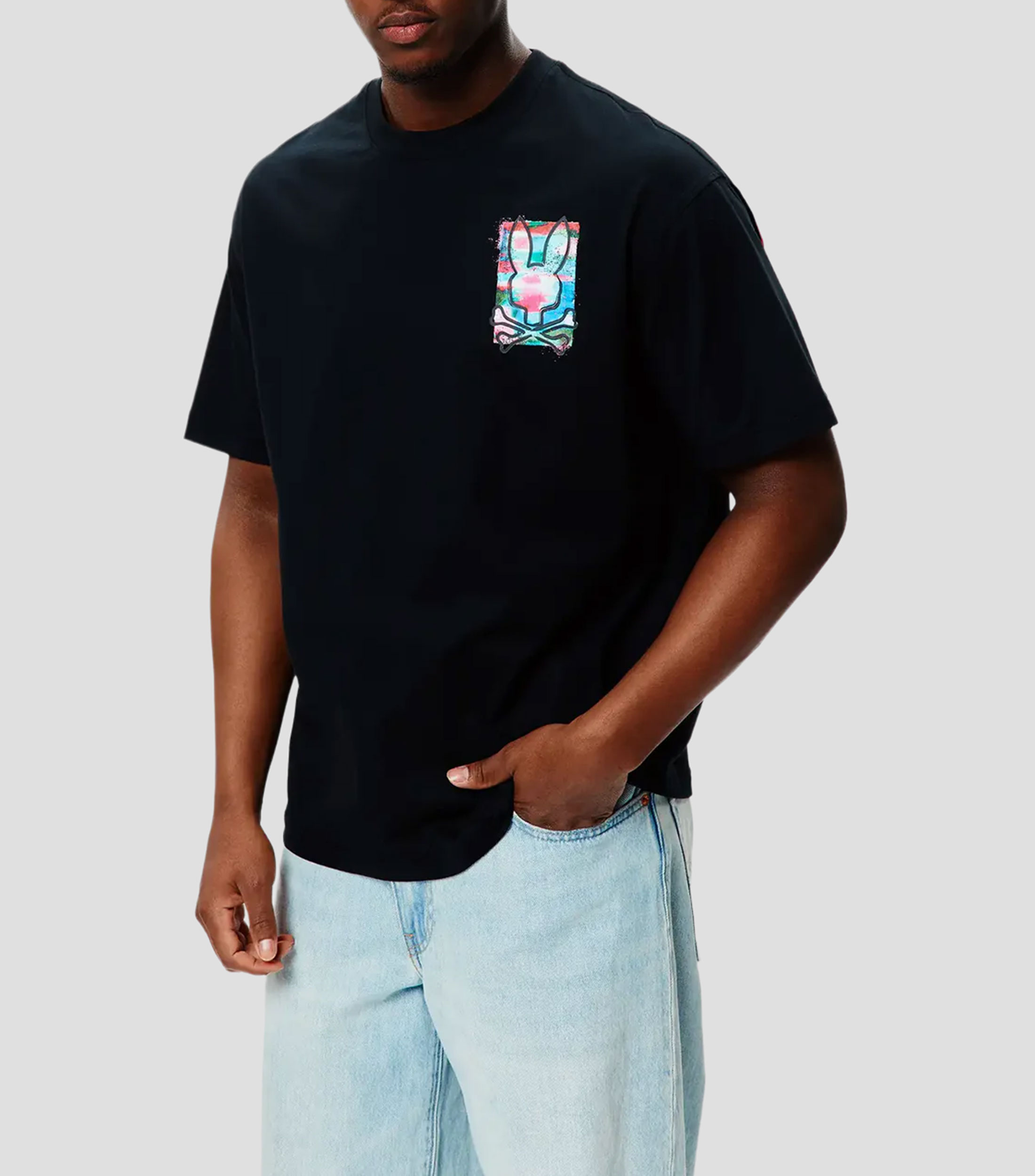 Playera cuello redondo manga corta estampada Hombre