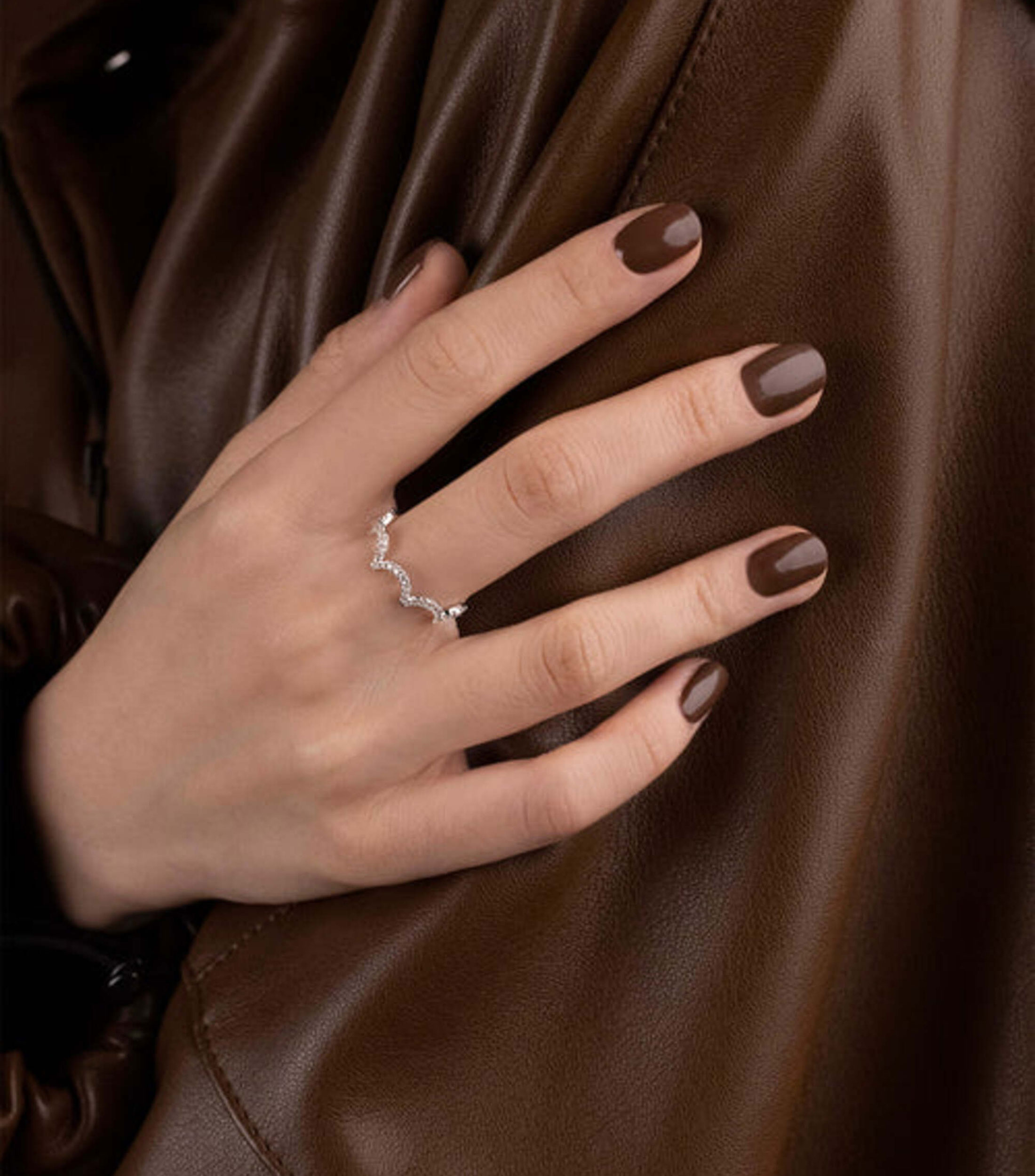 Anillo Automne Wavy en plata de ley Mujer