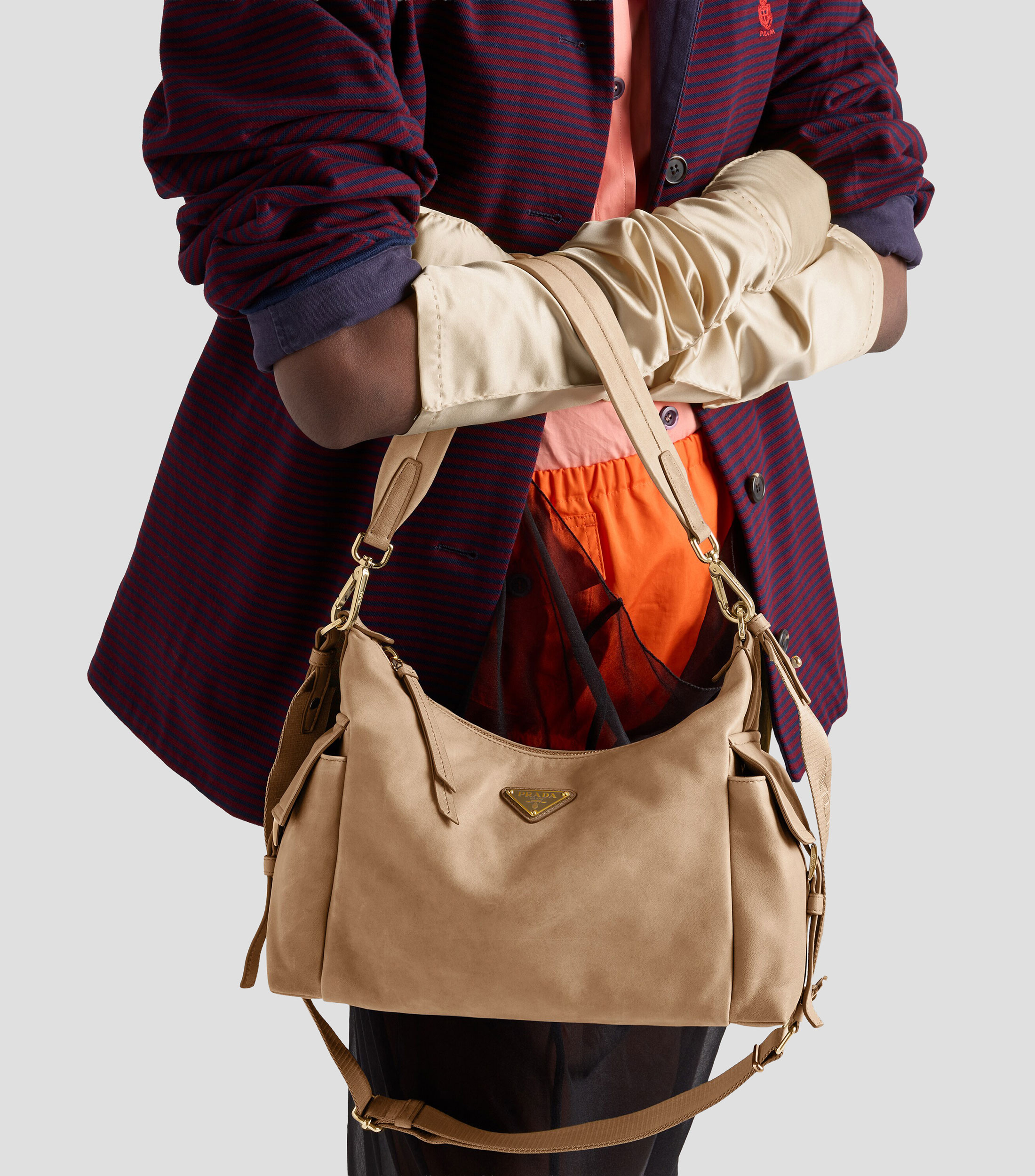 Bolsa crossbody en piel Explore Grande Sólido Mujer
