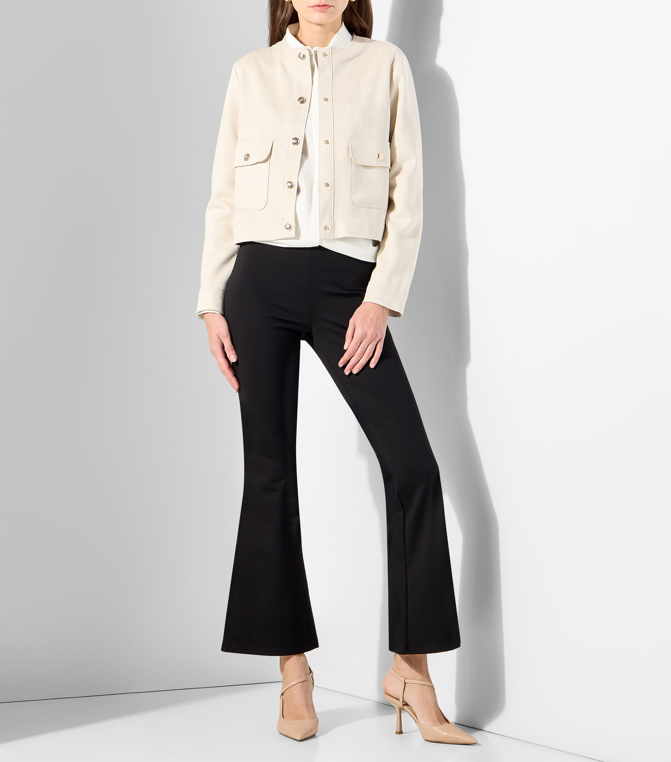 Camisa lisa manga larga Mujer