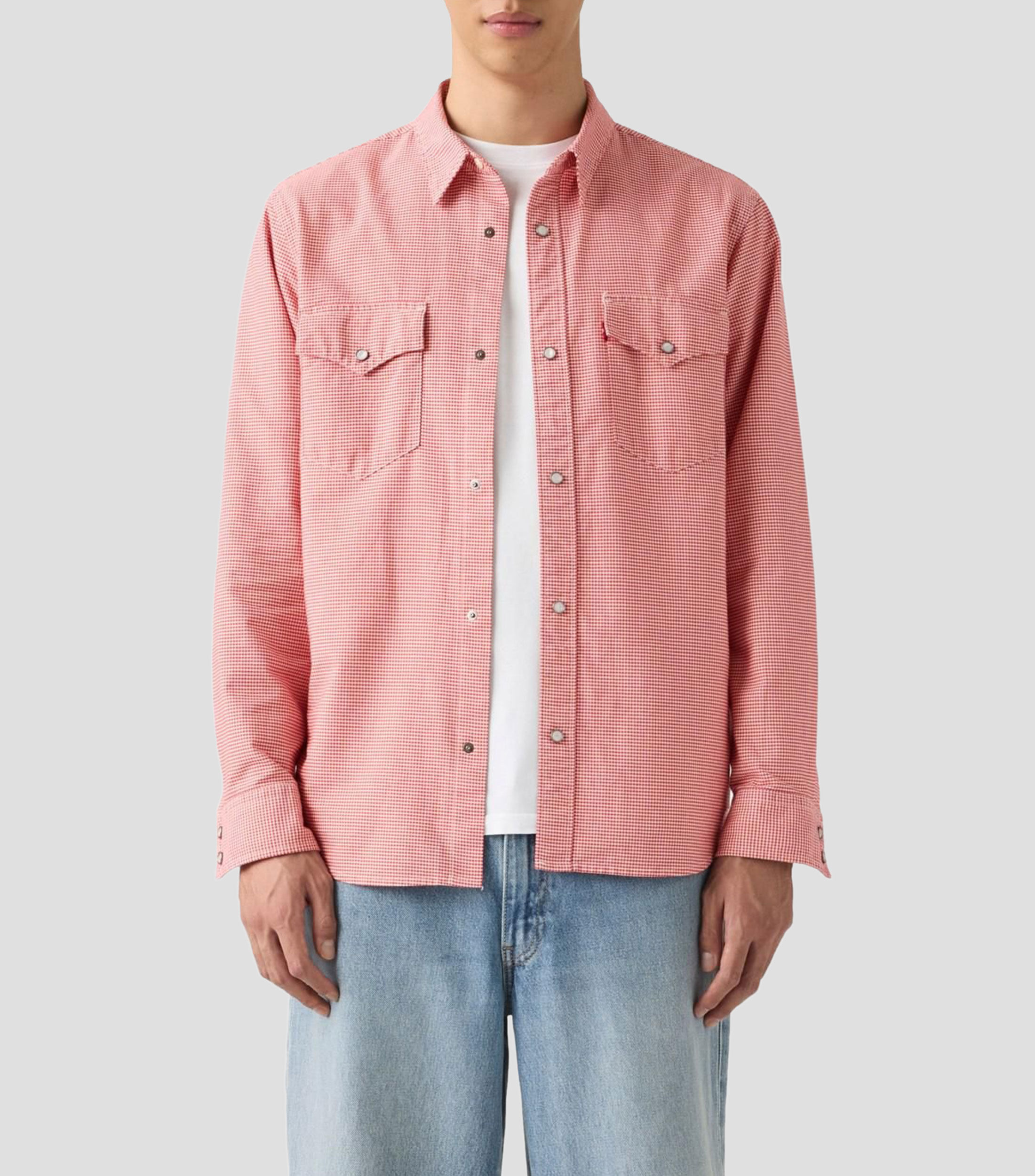 Camisa con cuadros manga larga Hombre