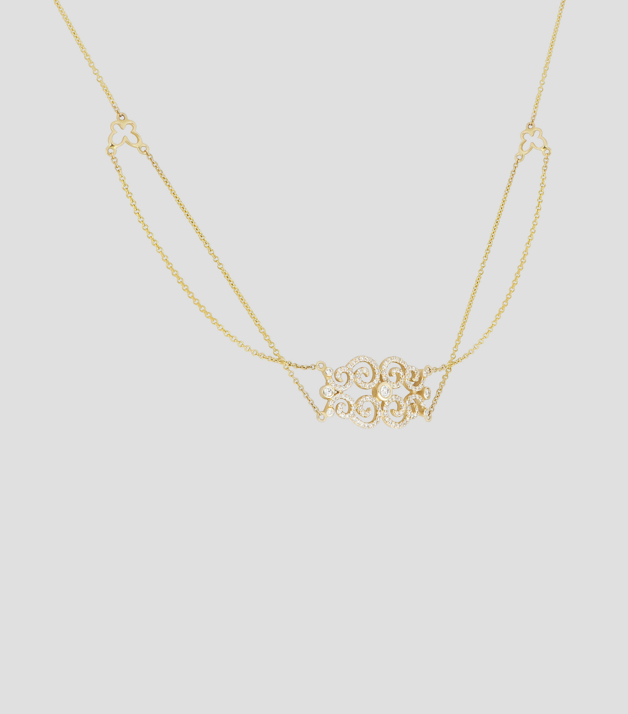 Gargantilla en oro amarillo de 14 kilates con diamante Mujer