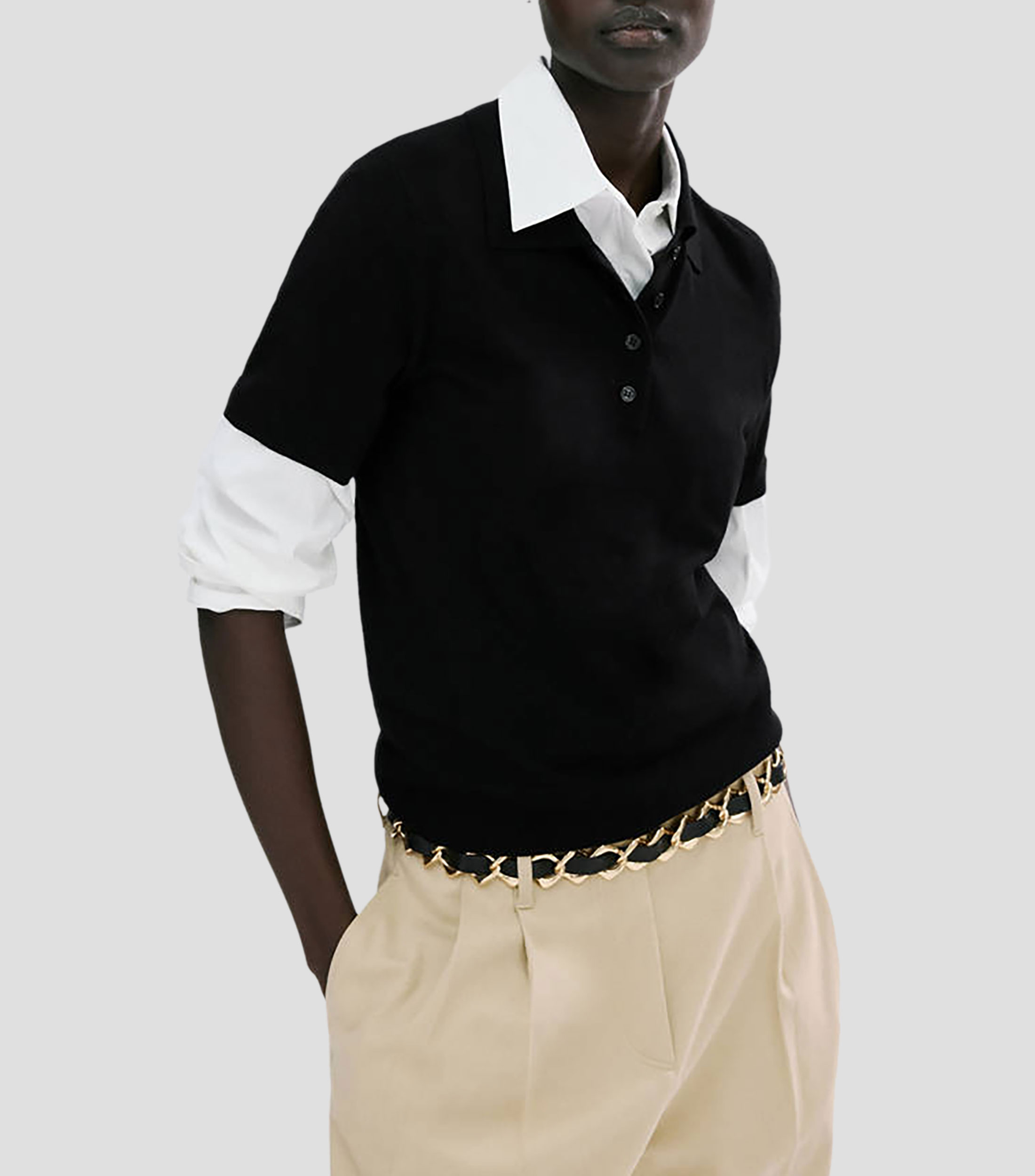 Suéter cuello polo Mujer