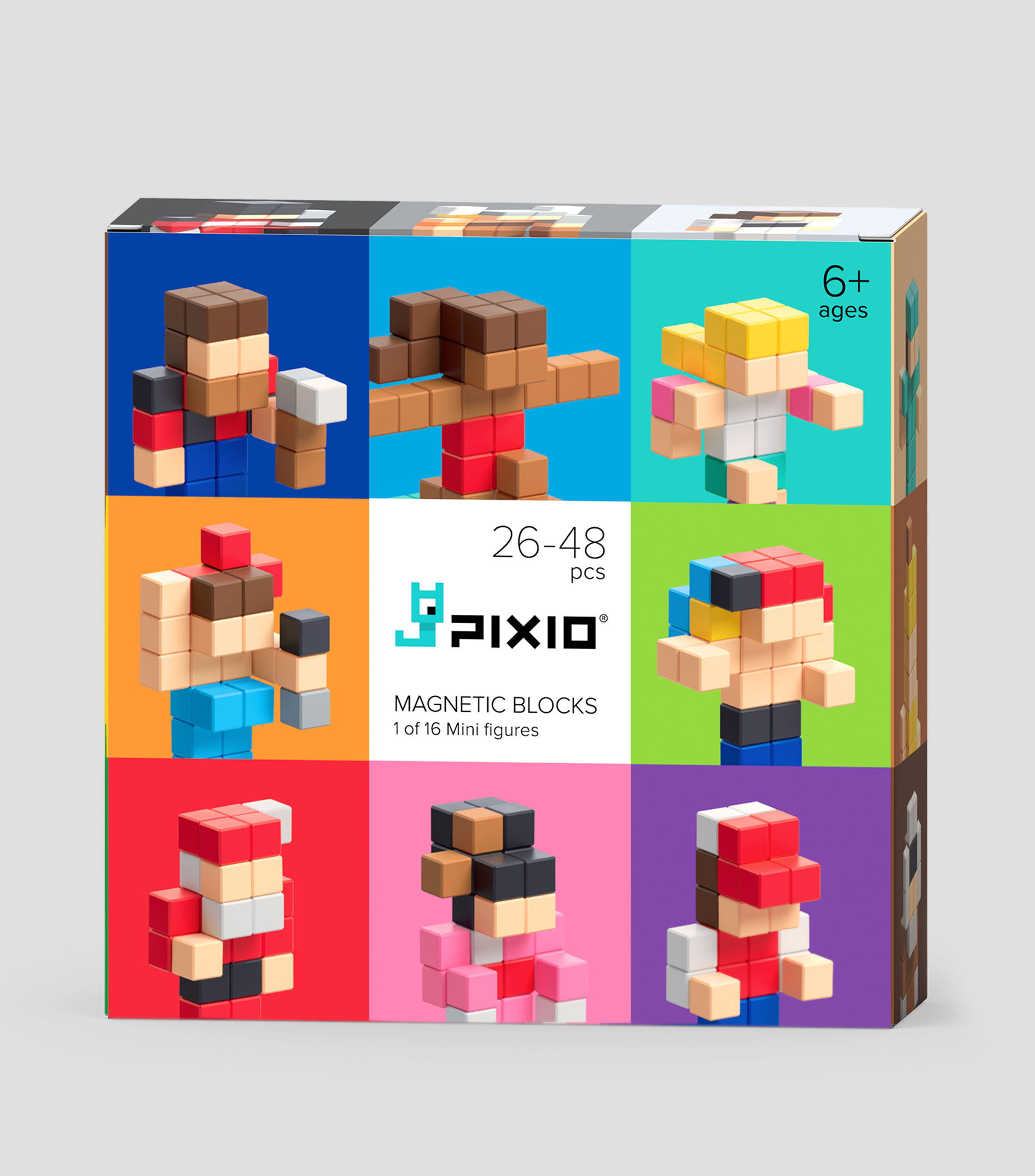 Playset Magnetic Blocks, Pixio Mini figures