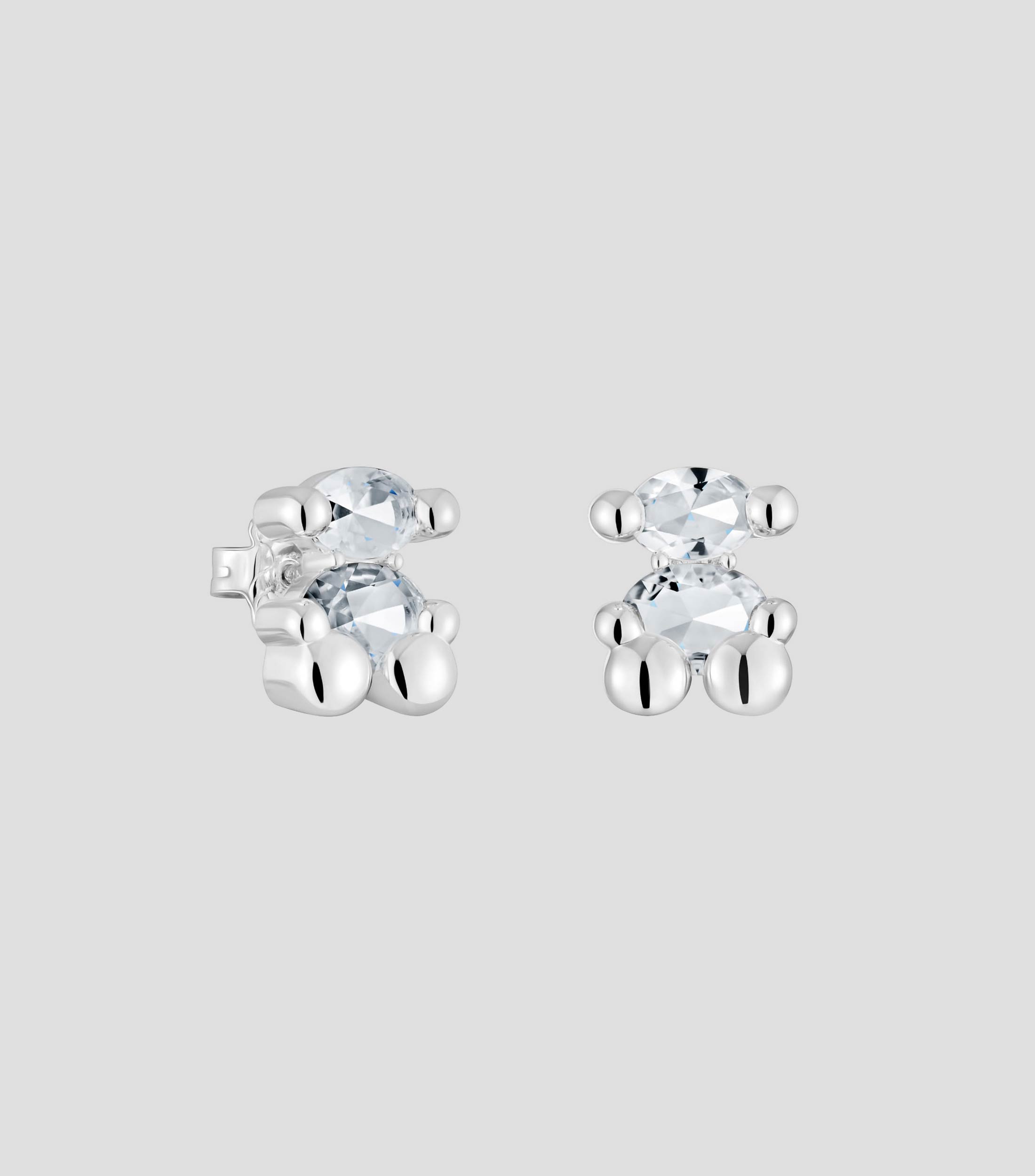 Aretes en plata .925 con cuarzo cristal de roca Color Bear Mujer