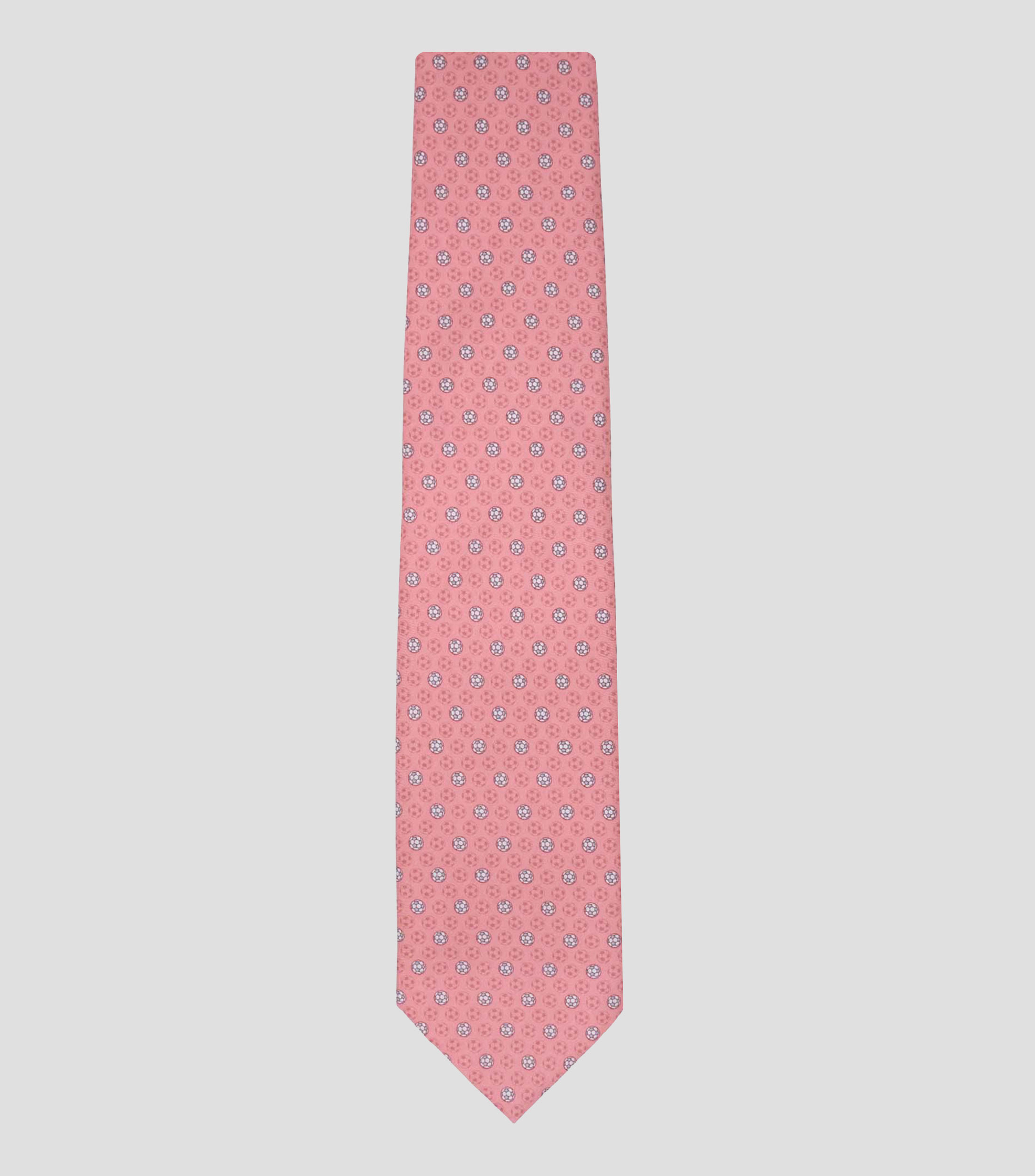 Corbata ancha en seda coral estampada