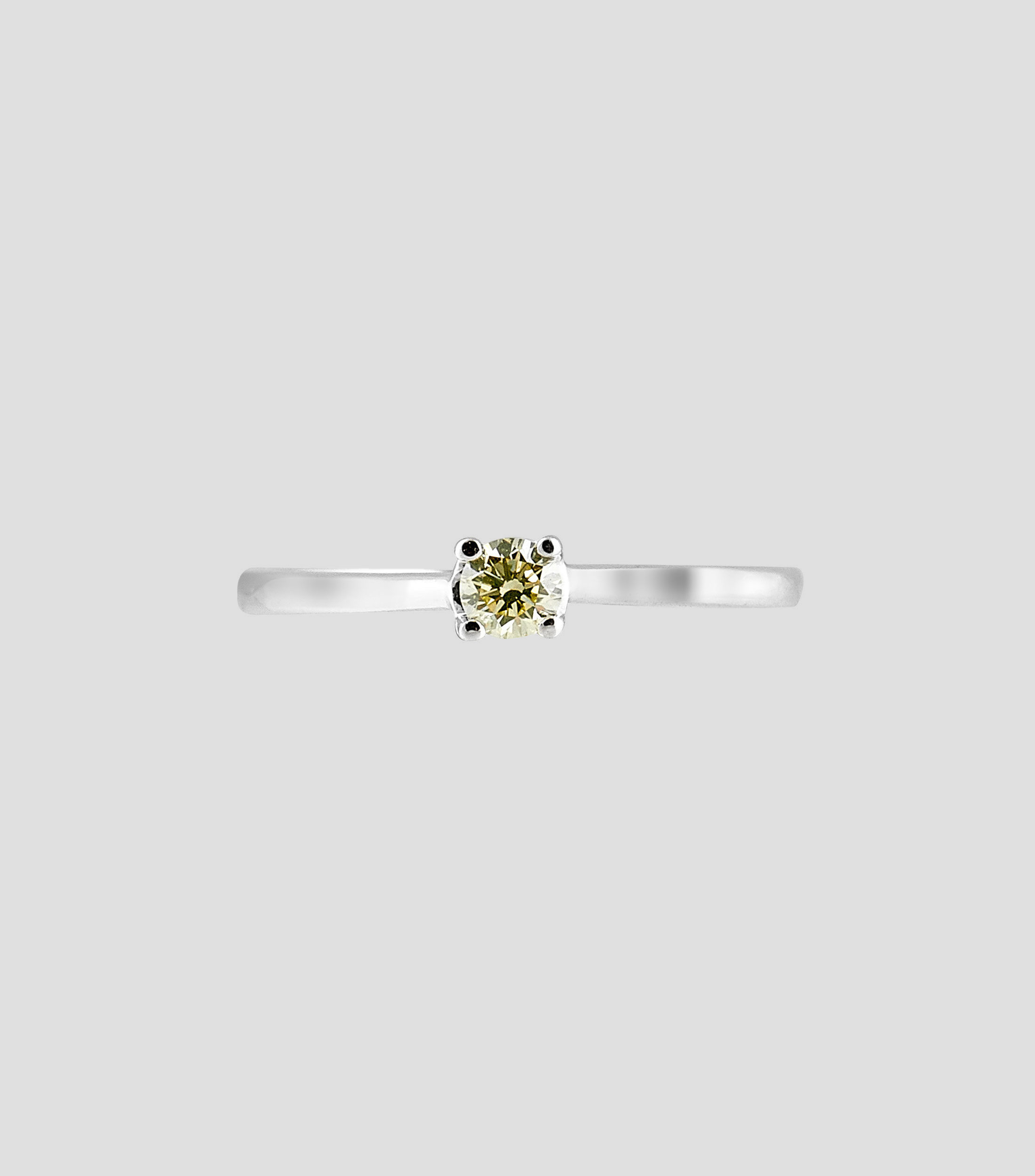Anillo Solitario en oro blanco de 14 Kts Mujer