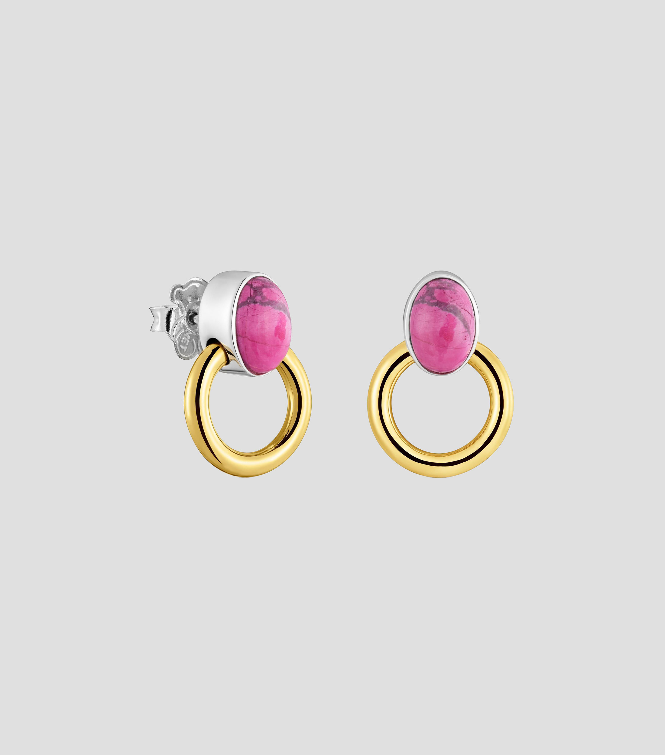 Aretes de aro bicolor con calcita Tous Gem Power Mujer
