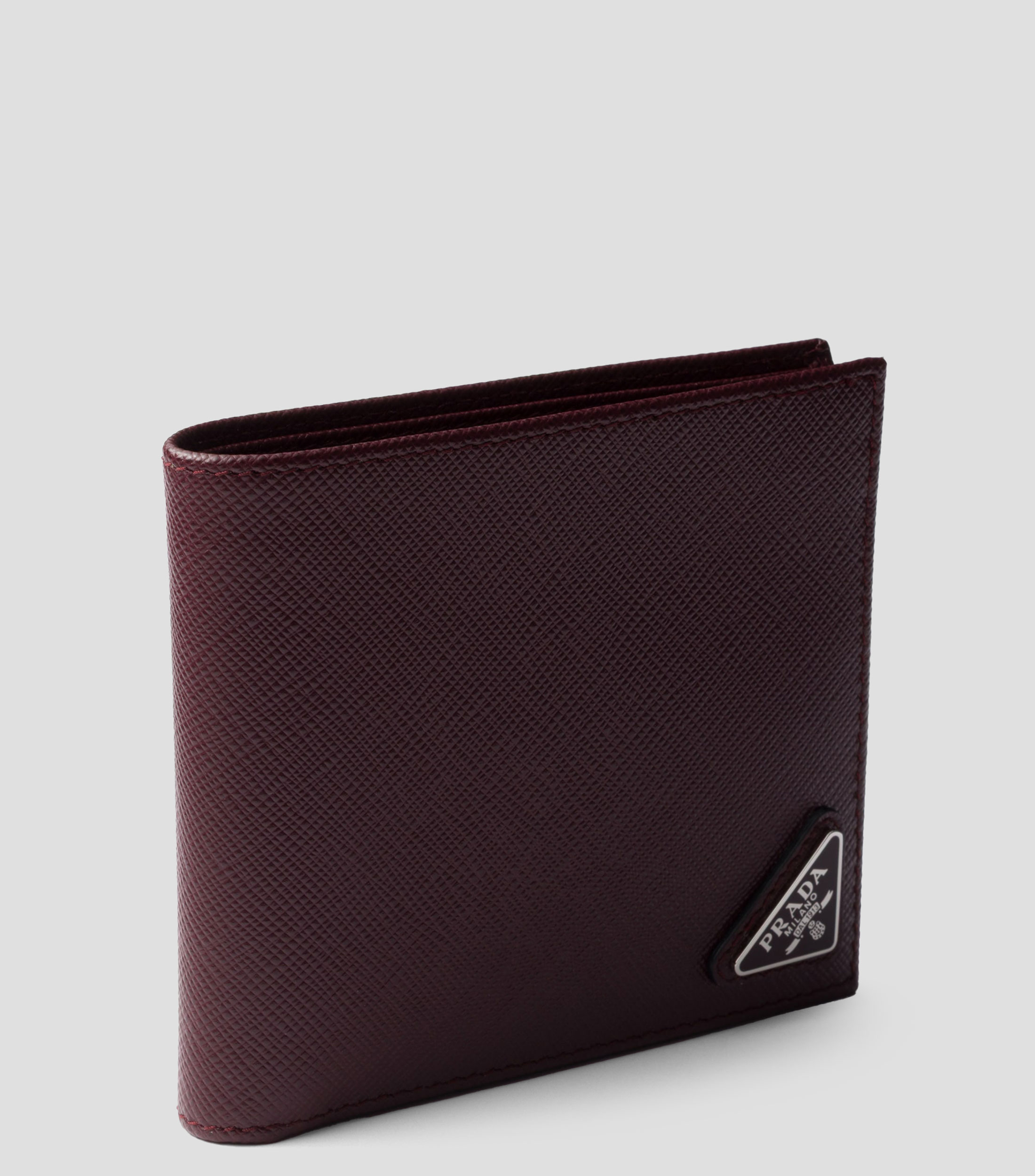 Cartera bifold en piel Saffiano fantasía Hombre