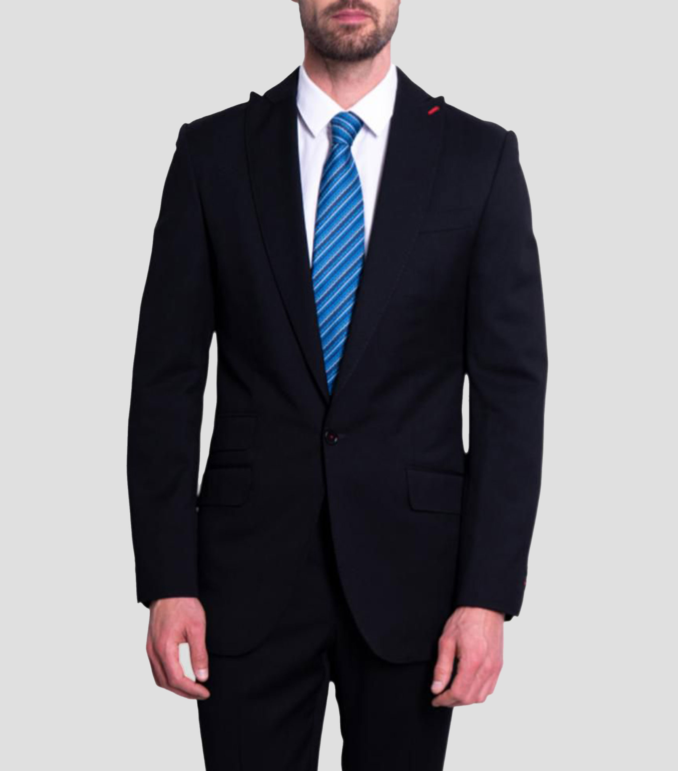 Corbata ancha de seda azul marino con grecas prehispánicas