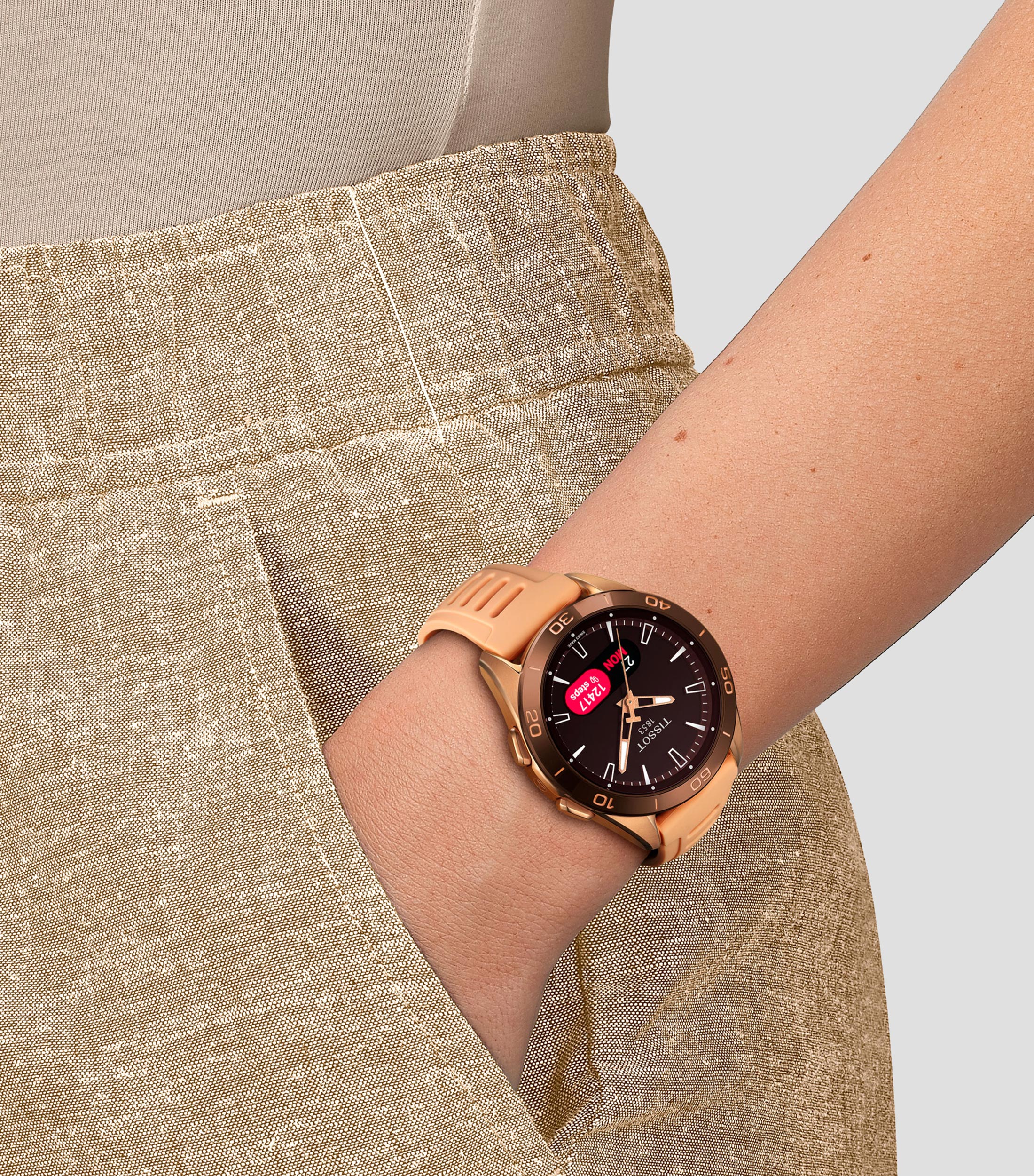 Reloj para Mujer Deportivo Dorado Rosa