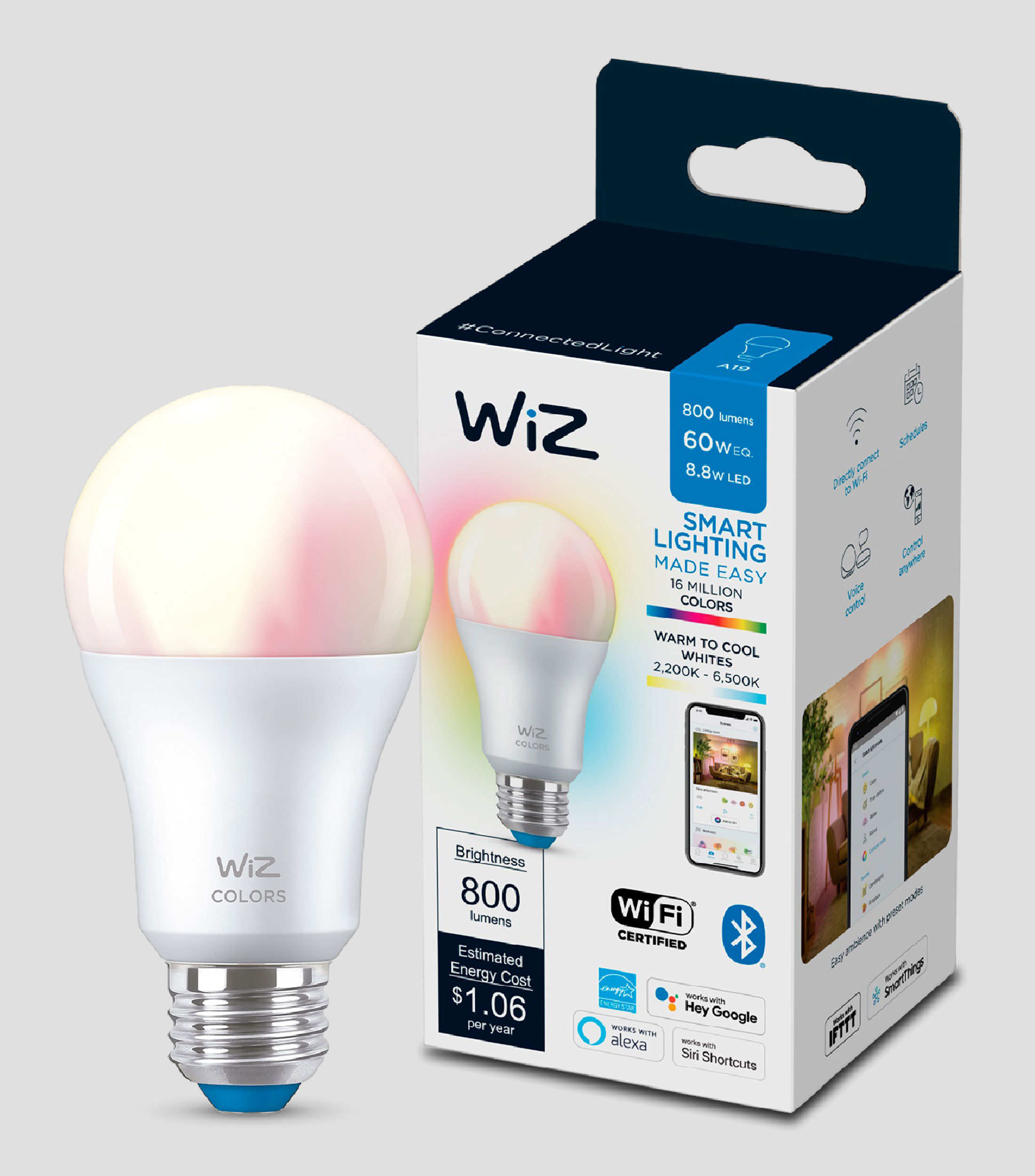 Foco Wi-Fi Led A19, 8.8 W