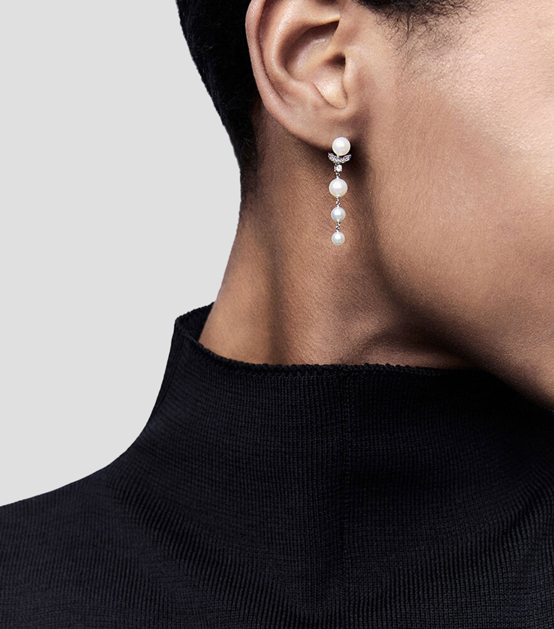 Pendientes ST Grace Akoya en oro blanco de 18 kilates Mujer