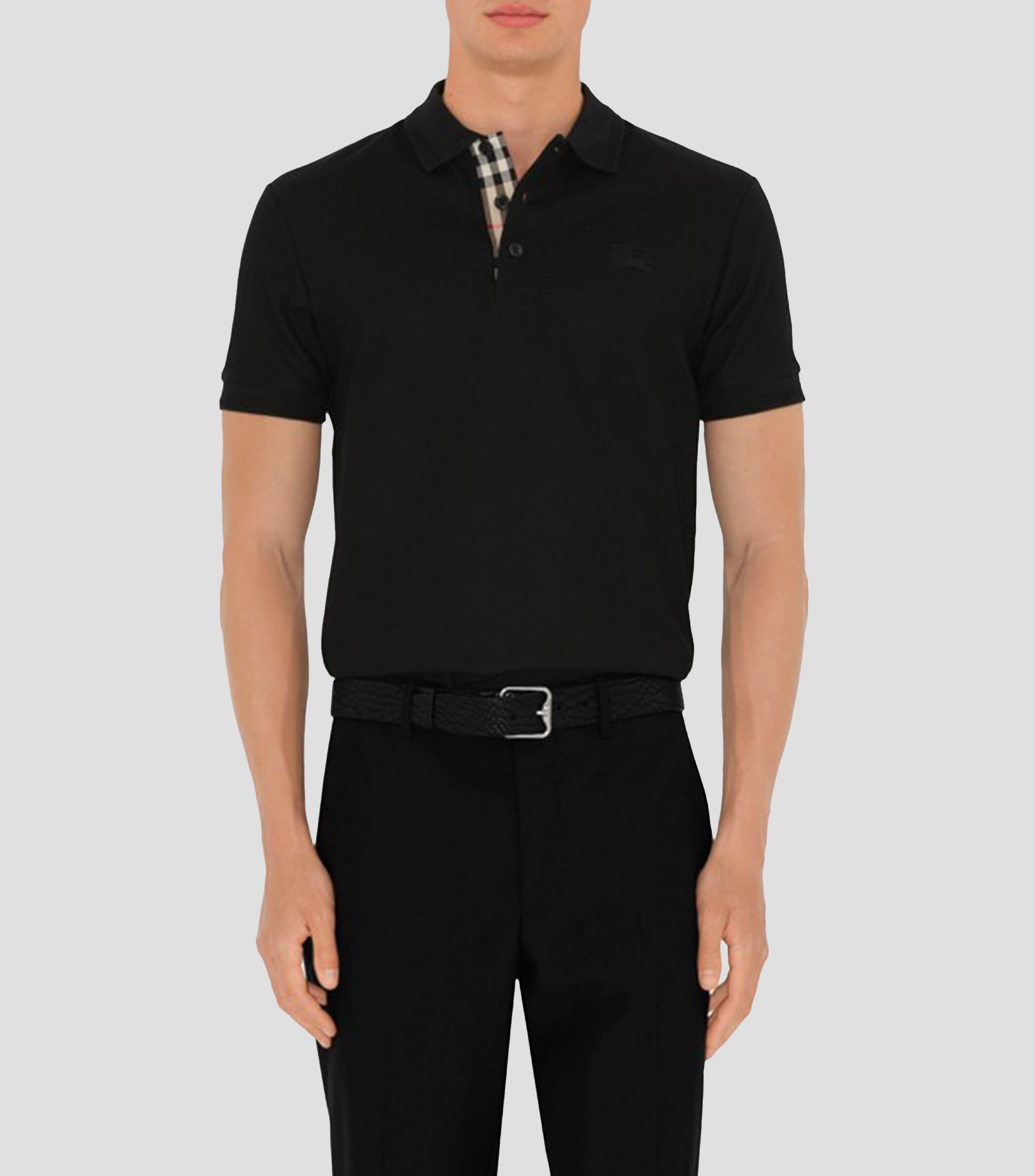 Playera tipo polo de manga corta lisa Hombre