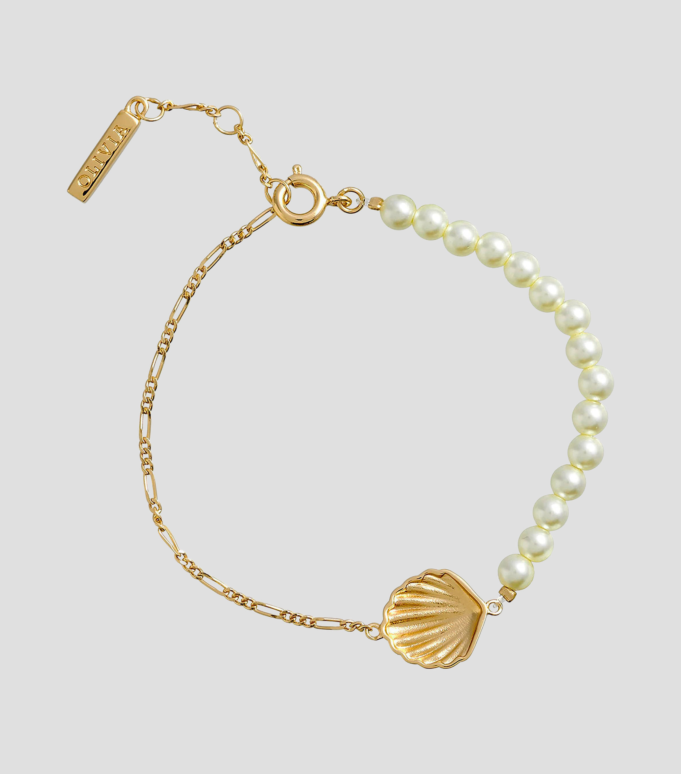 Pulsera con dije de concha con perlas Under The Sea Mujer