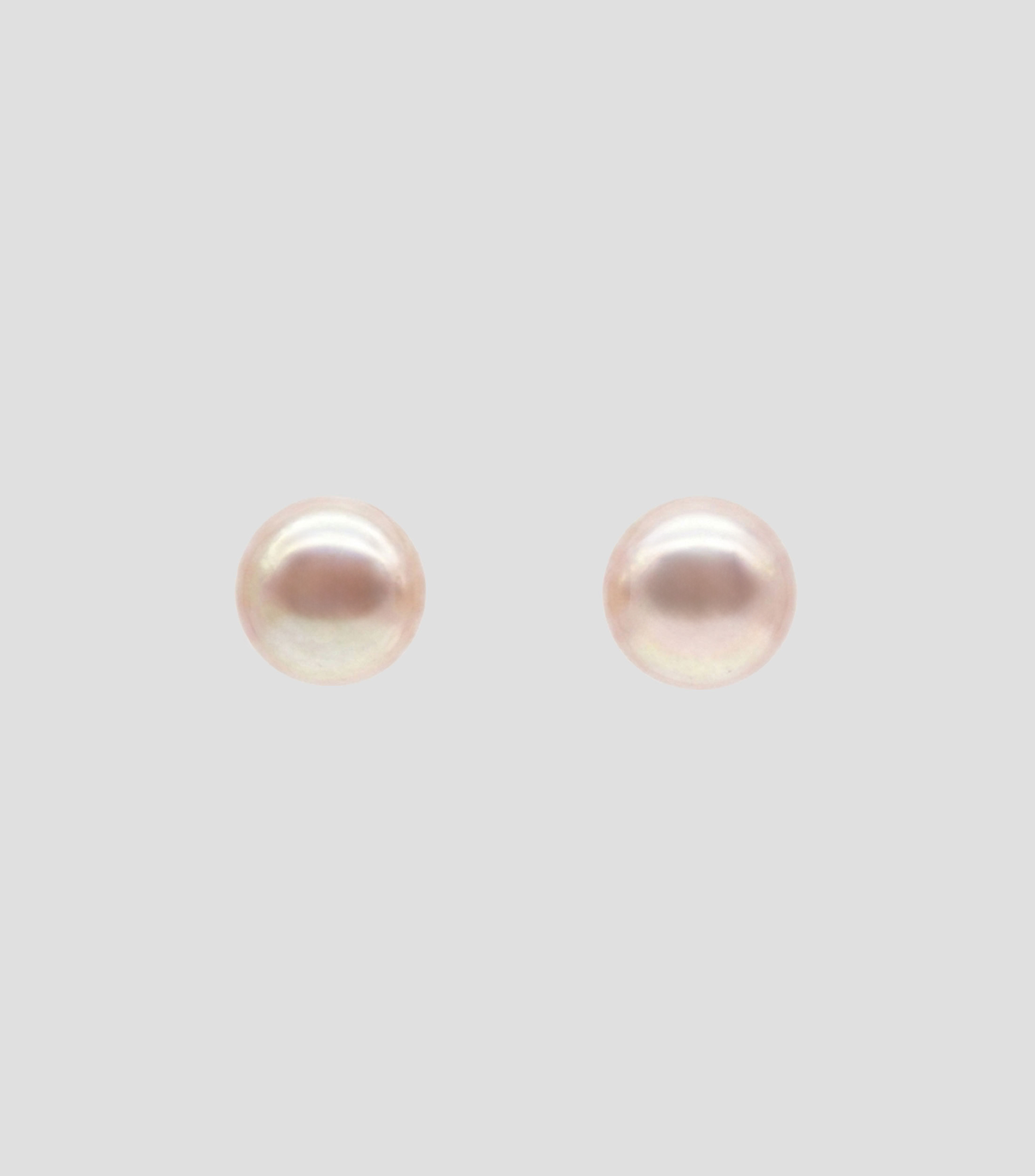 Broqueles con Perla rosa de agua dulce Moon Face Mujer