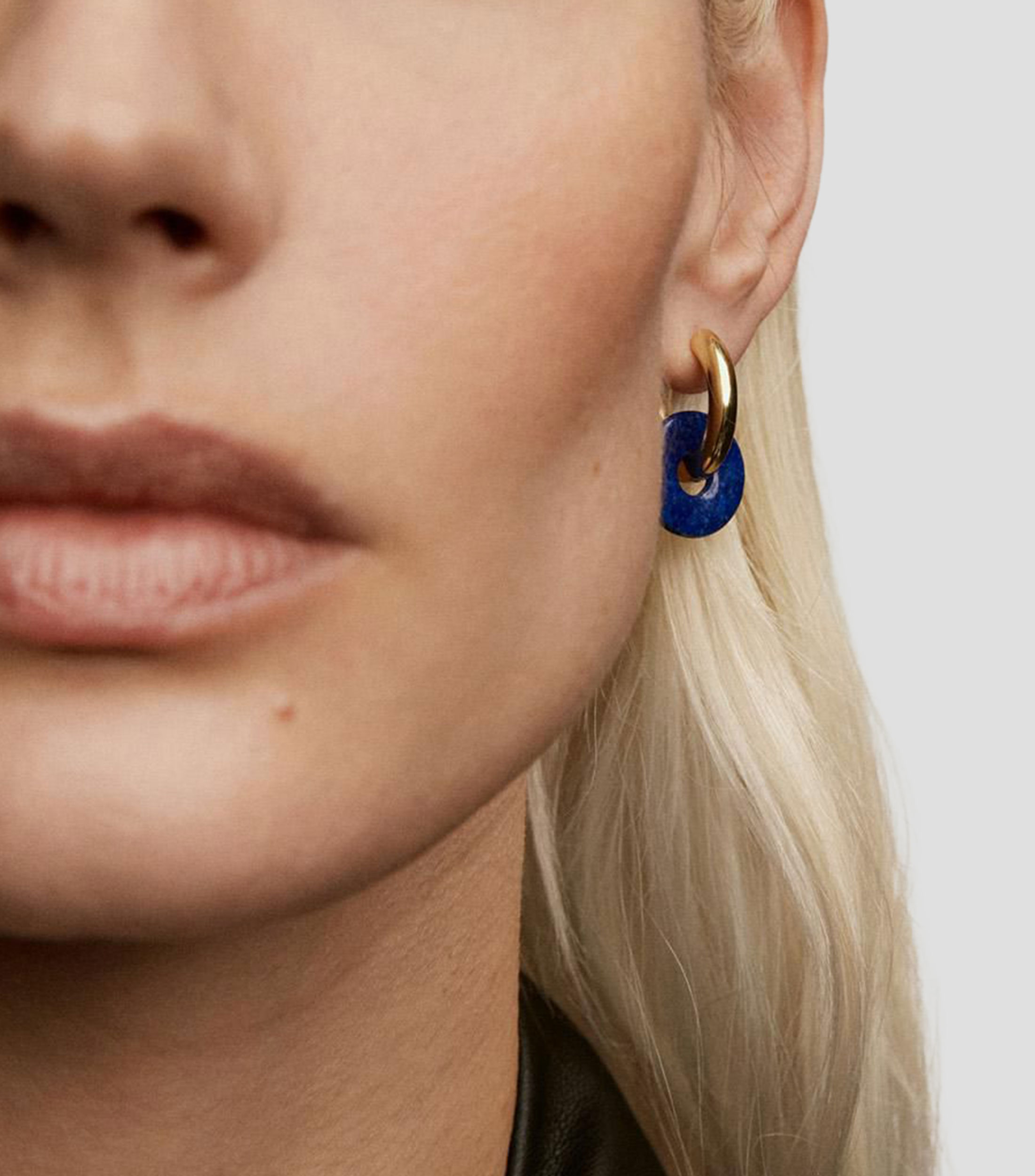 Pendientes de aro en plata .925 con lapislázuli Donkie Mujer