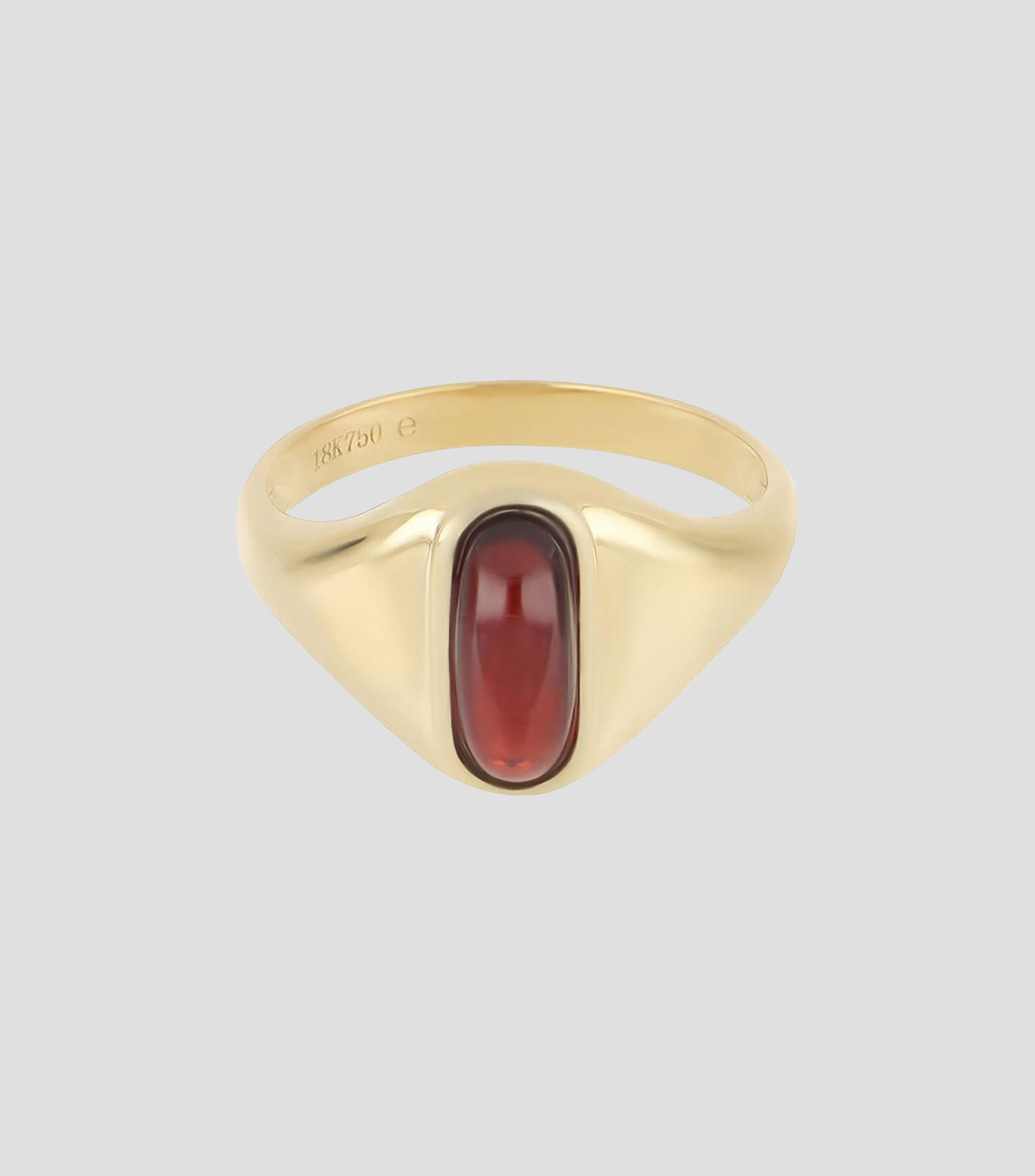 Anillo en Oro amarillo 18 Kts con granate natural Mujer